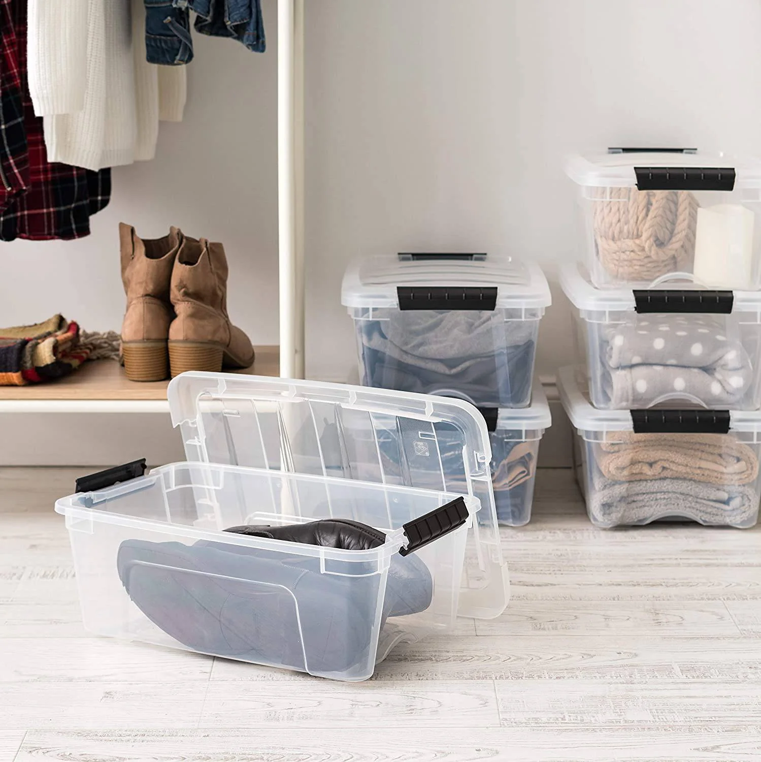 Stack & Pull® Plastic Storage Box - 6 Pack (12.75qt) - Image 3