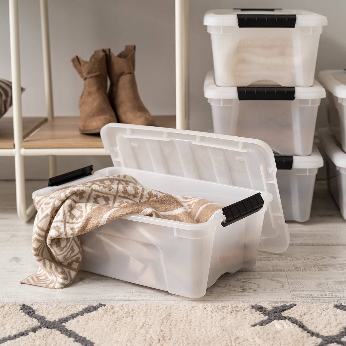 Stack & Pull® Storage Box - 12 QT, 6 Pack, Pearl - Image 3