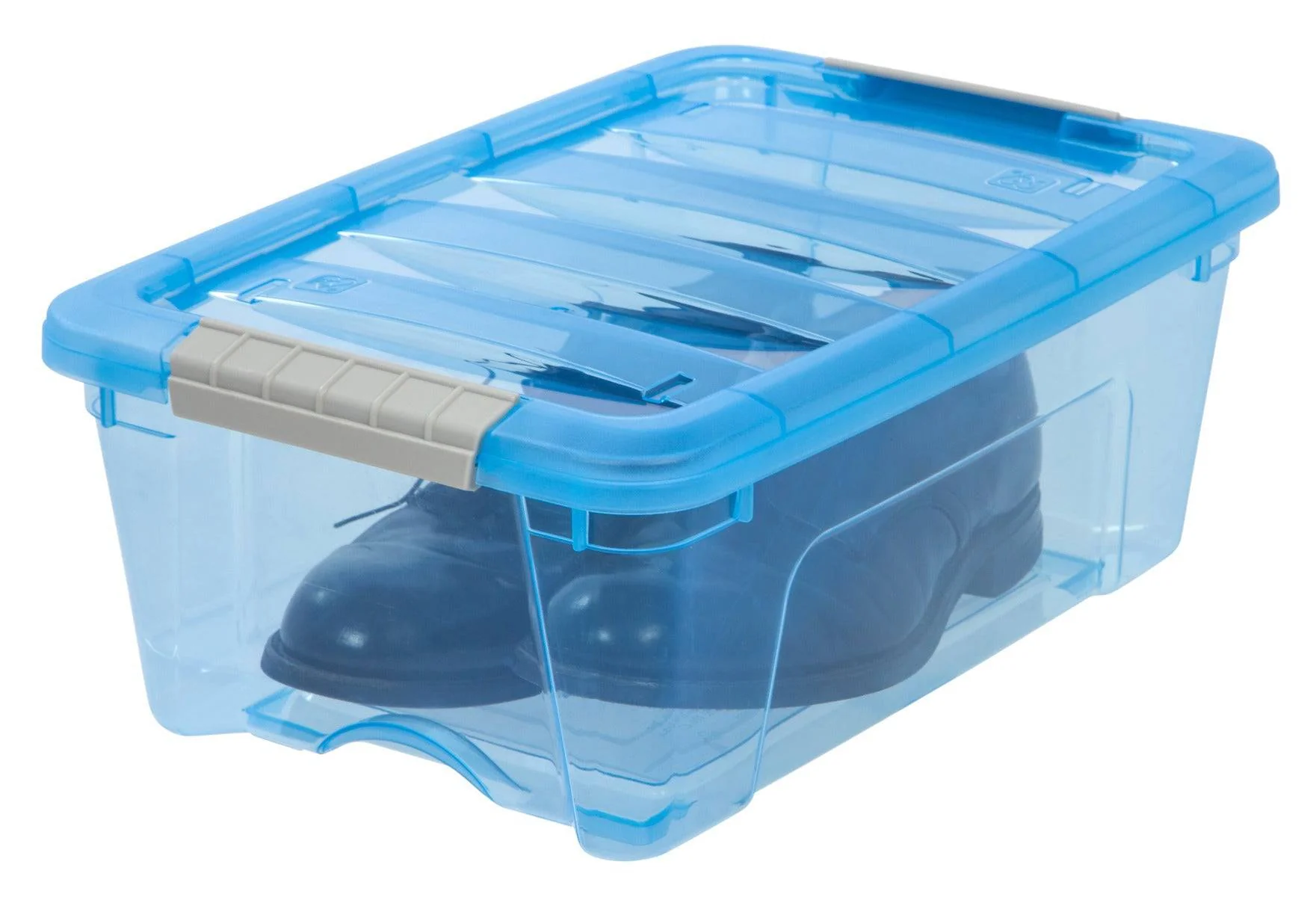 Stack & Pull® Storage Box - 12 QT, 6 Pack, Trans Blue - Image 2