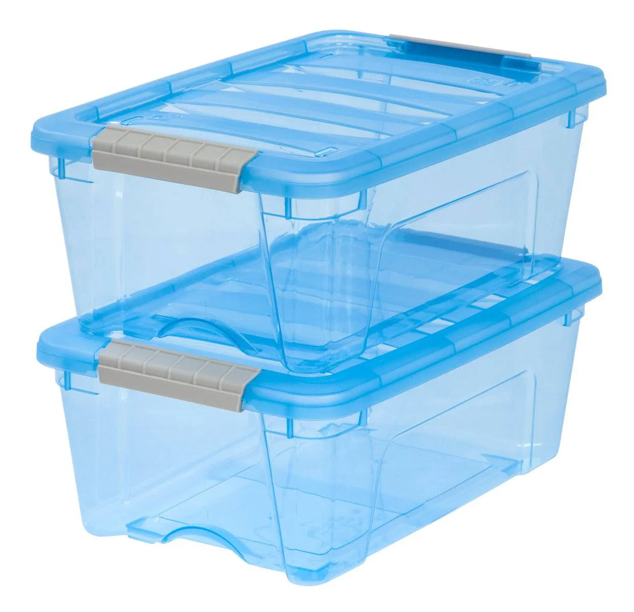 Stack & Pull® Storage Box - 12 QT, 6 Pack, Trans Blue - Image 4