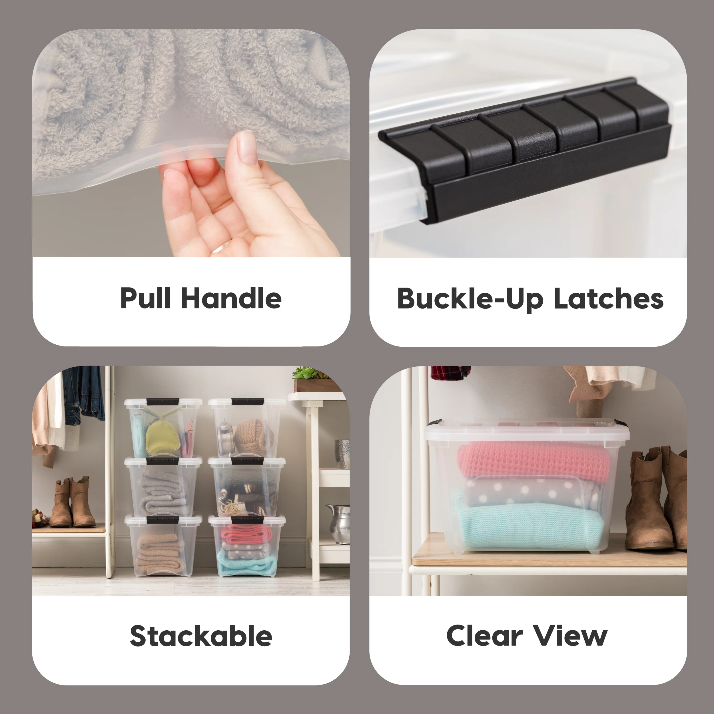 Stack & Pull® Storage Box - 19 QT 4 Pack - Image 4