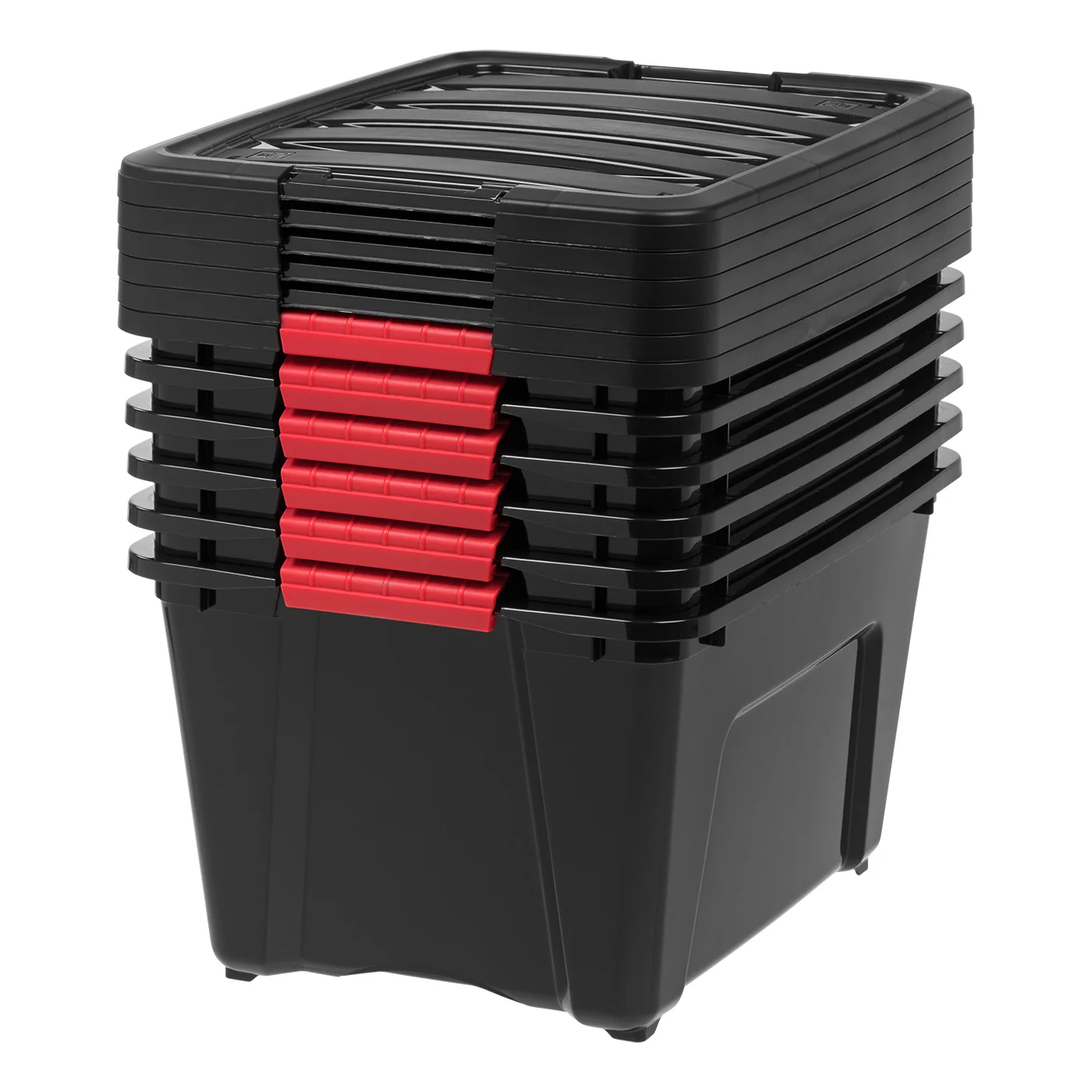 Stack & Pull® Storage Box - 32 QT, 6 Pack, Black