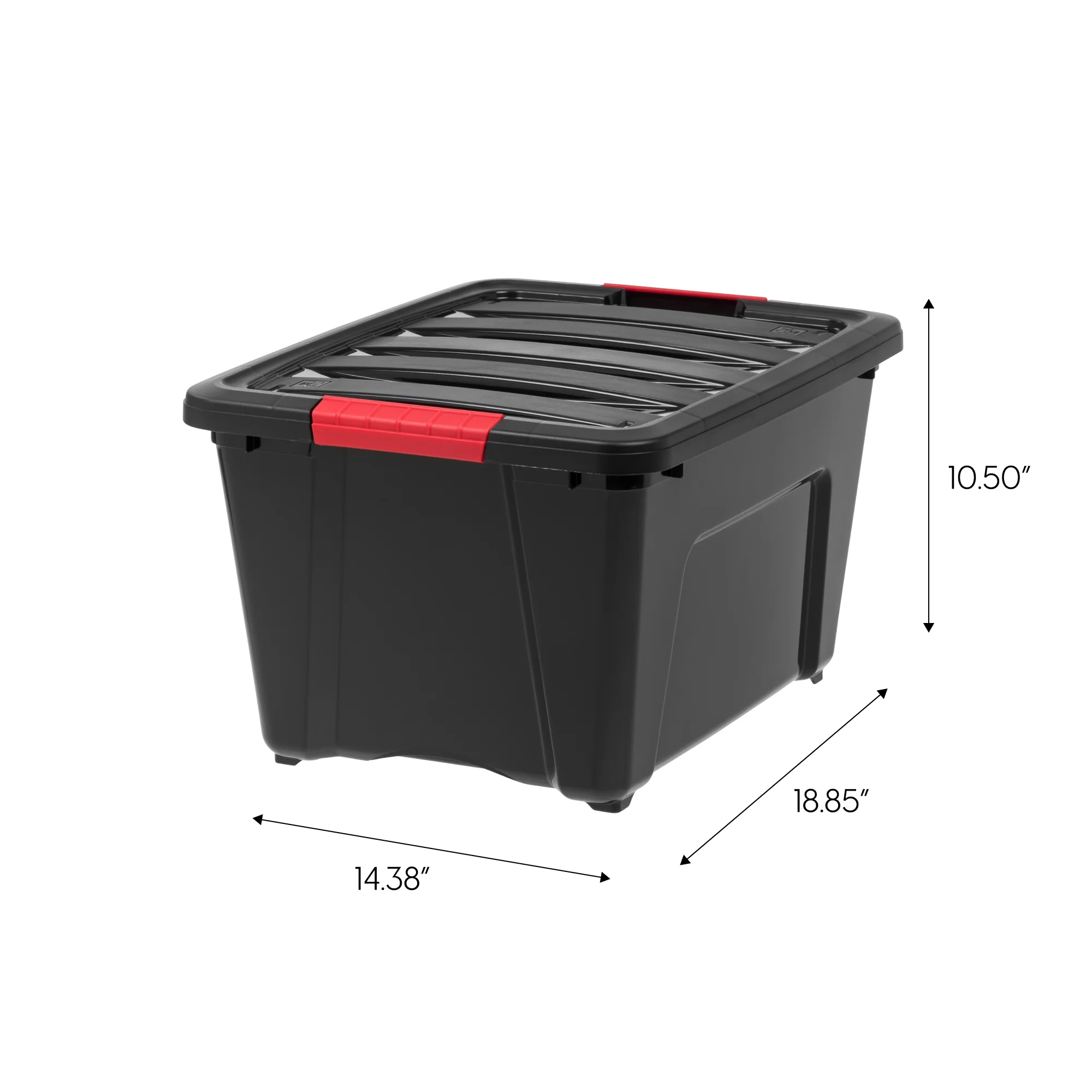 Stack & Pull® Storage Box - 32 QT, 6 Pack, Black - Image 2