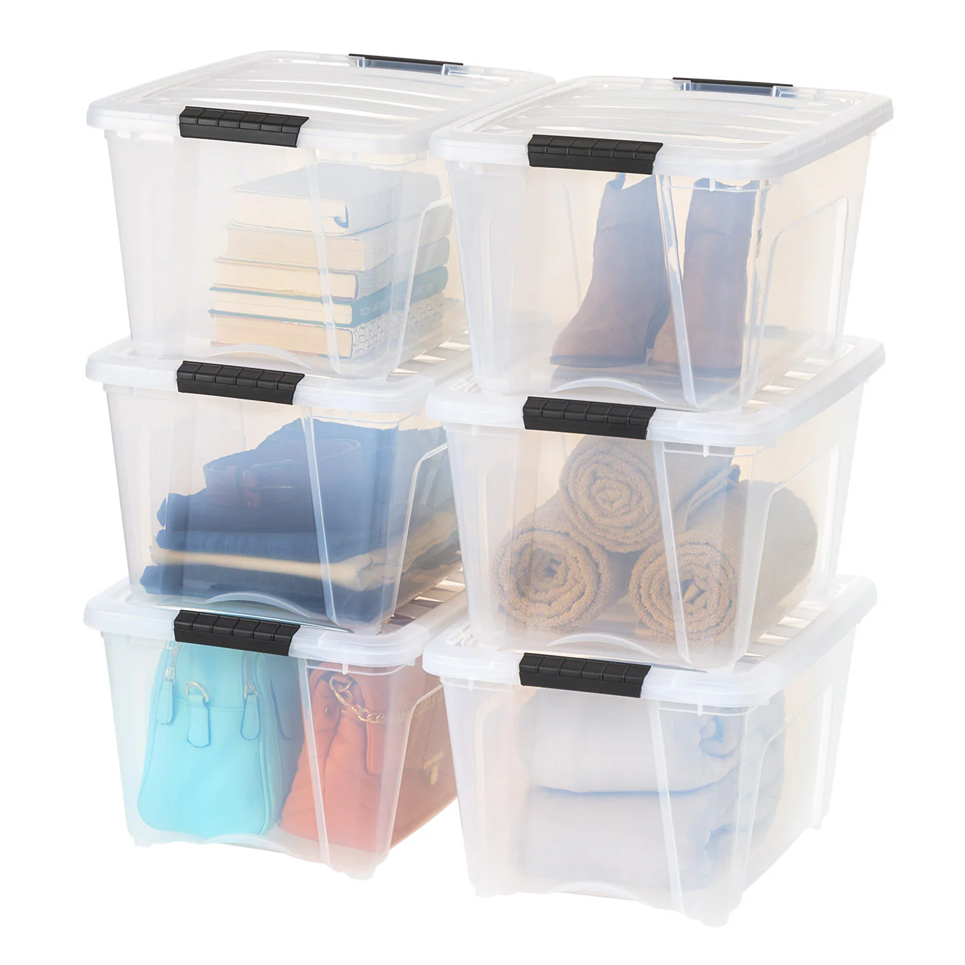Stack & Pull® Storage Box - 32 QT Clear 4 Pack - Image 6