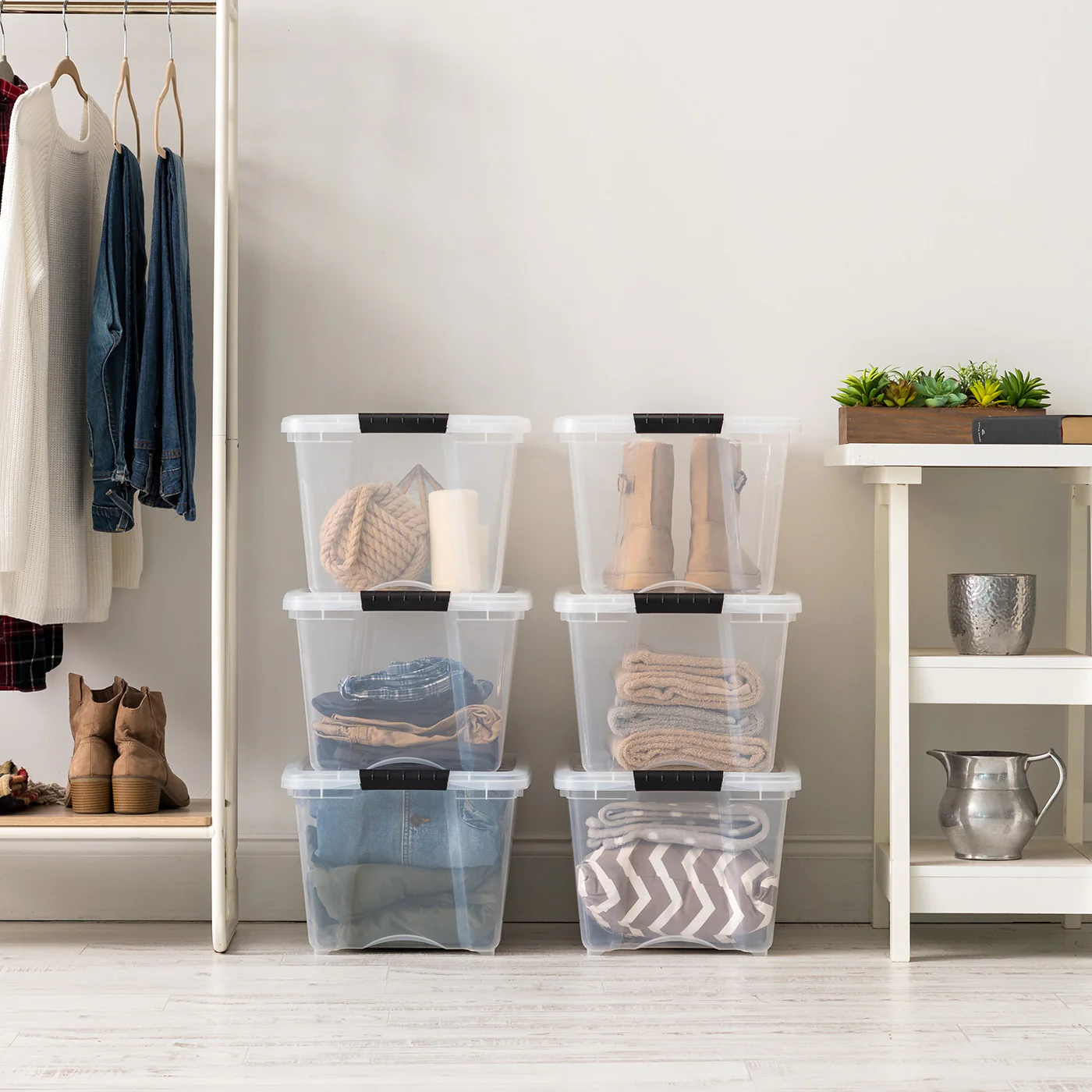 Stack & Pull® Storage Box - 32 QT Clear 4 Pack - Image 7