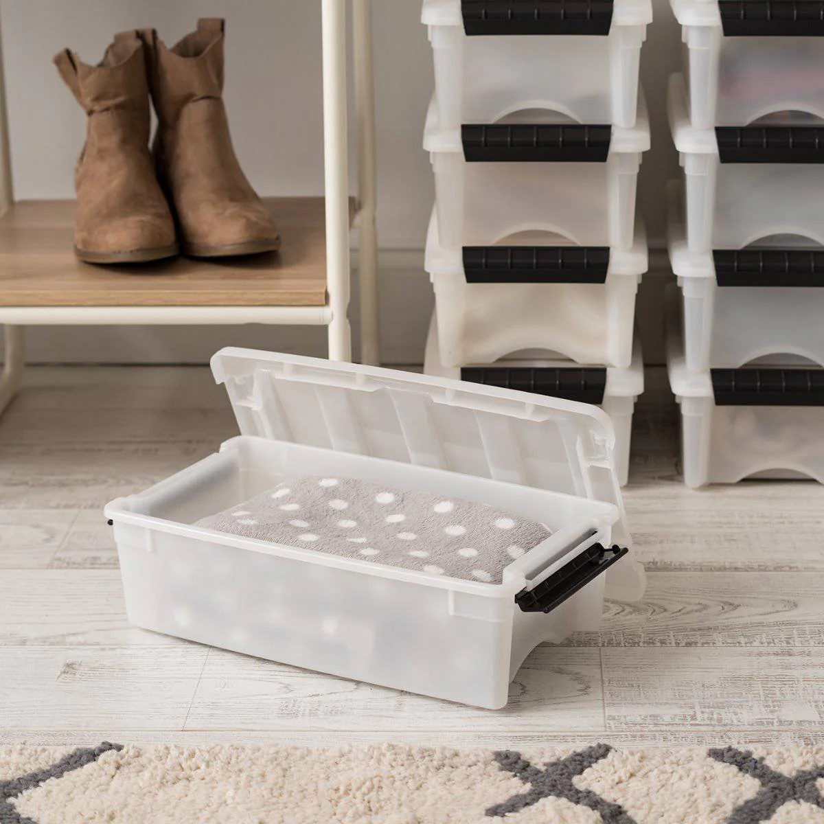Stack & Pull® Storage Box - 5 QT,  10 Pack, Pearl - Image 3