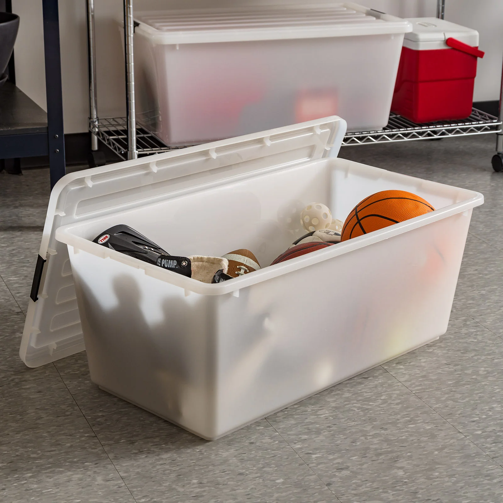 Stackable Buckle Down Storage Box - 91 QT 4 Pack - Image 6