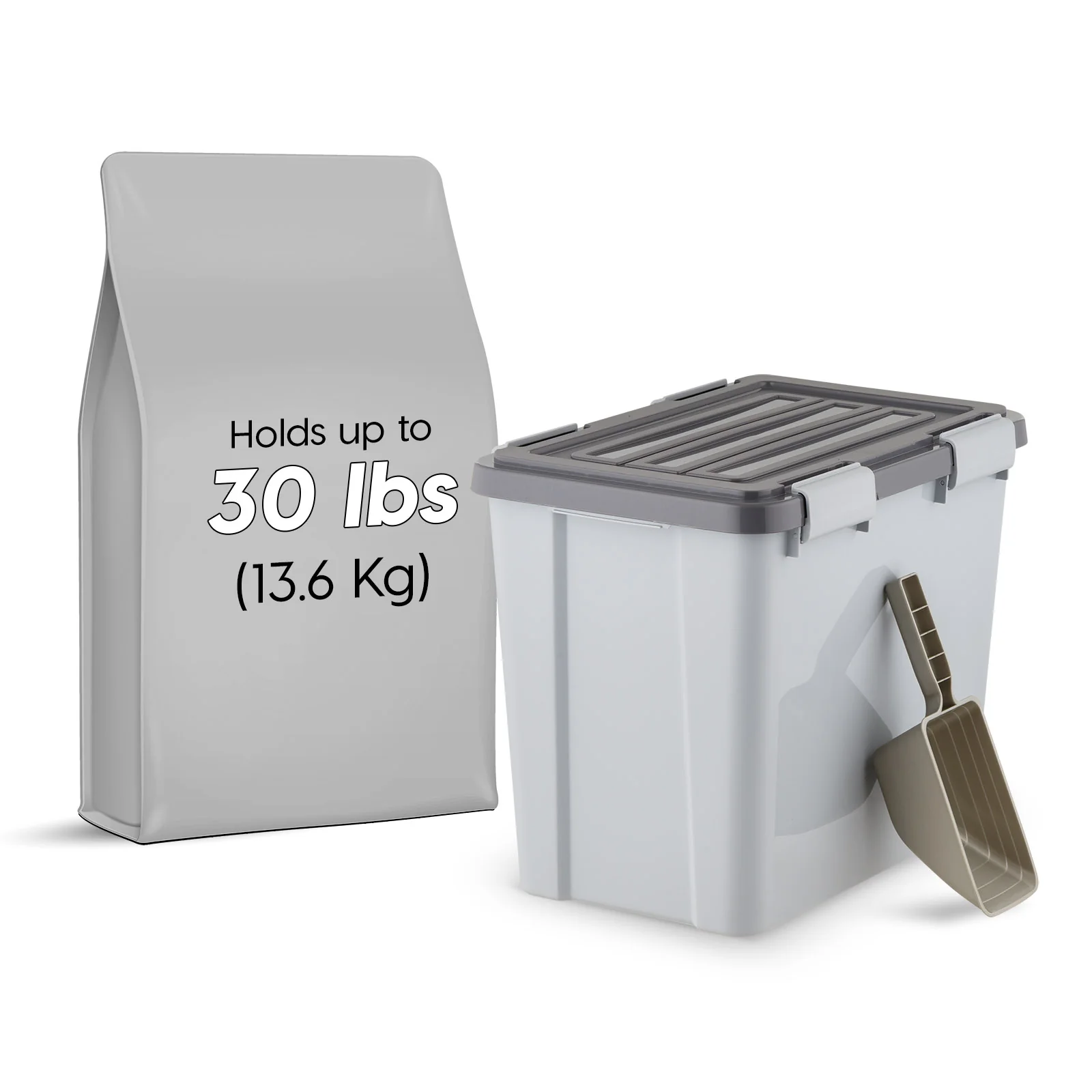 Stackable Dog Food Storage Container with 2 Cup Scoop, Fits up to 30 lbs