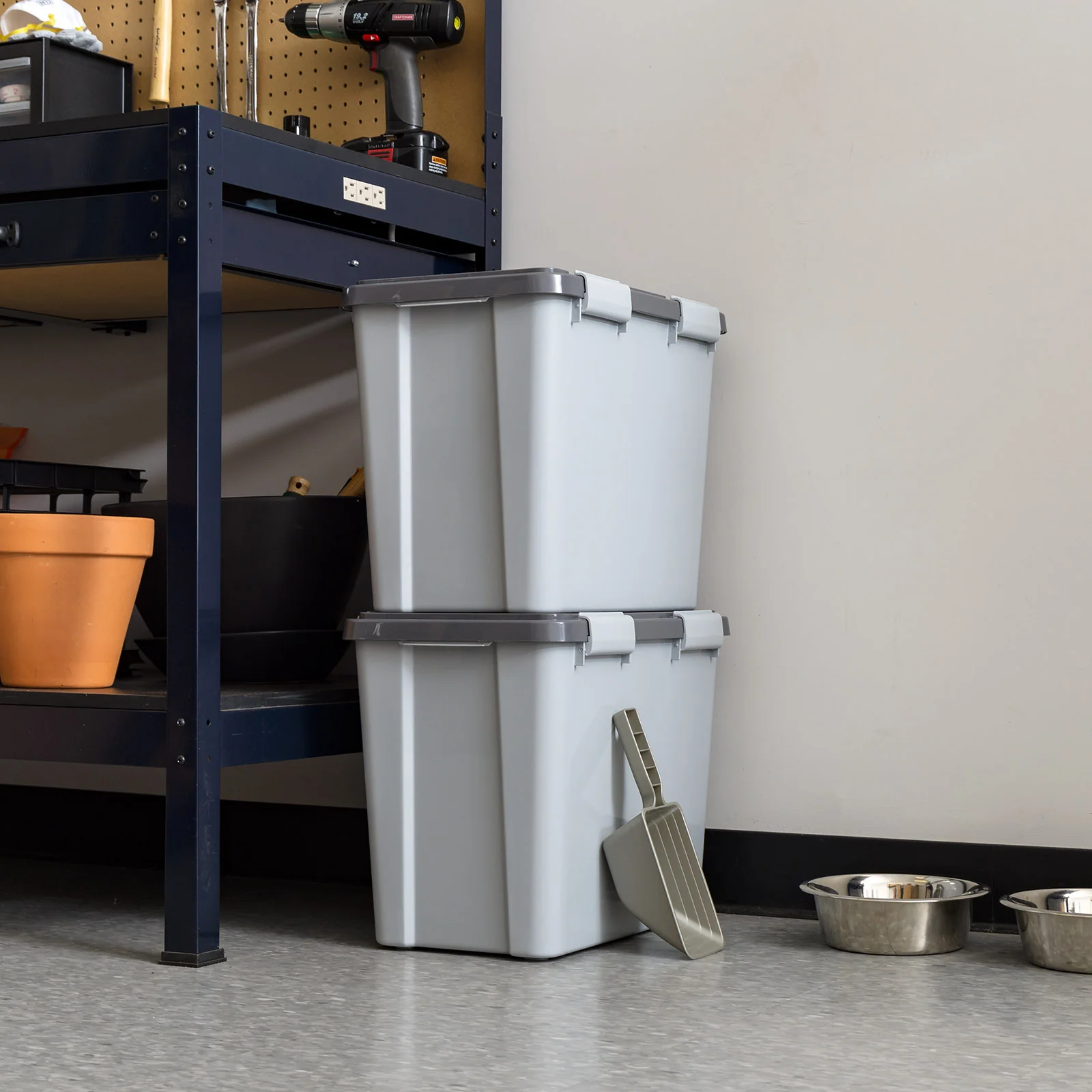 Stackable Dog Food Storage Container with 2 Cup Scoop, Fits up to 30 lbs - Image 4