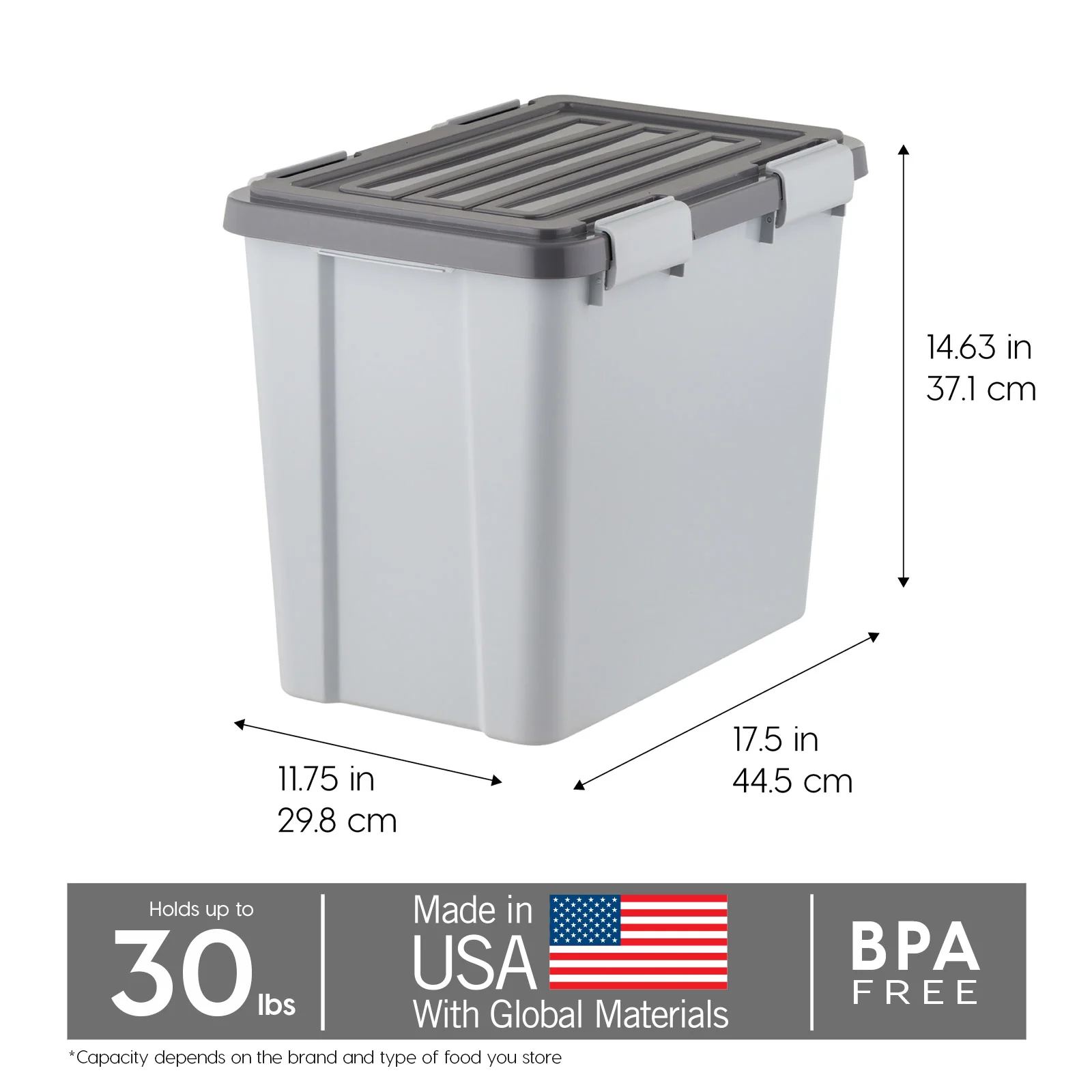 Stackable Dog Food Storage Container with 2 Cup Scoop, Fits up to 30 lbs - Image 6