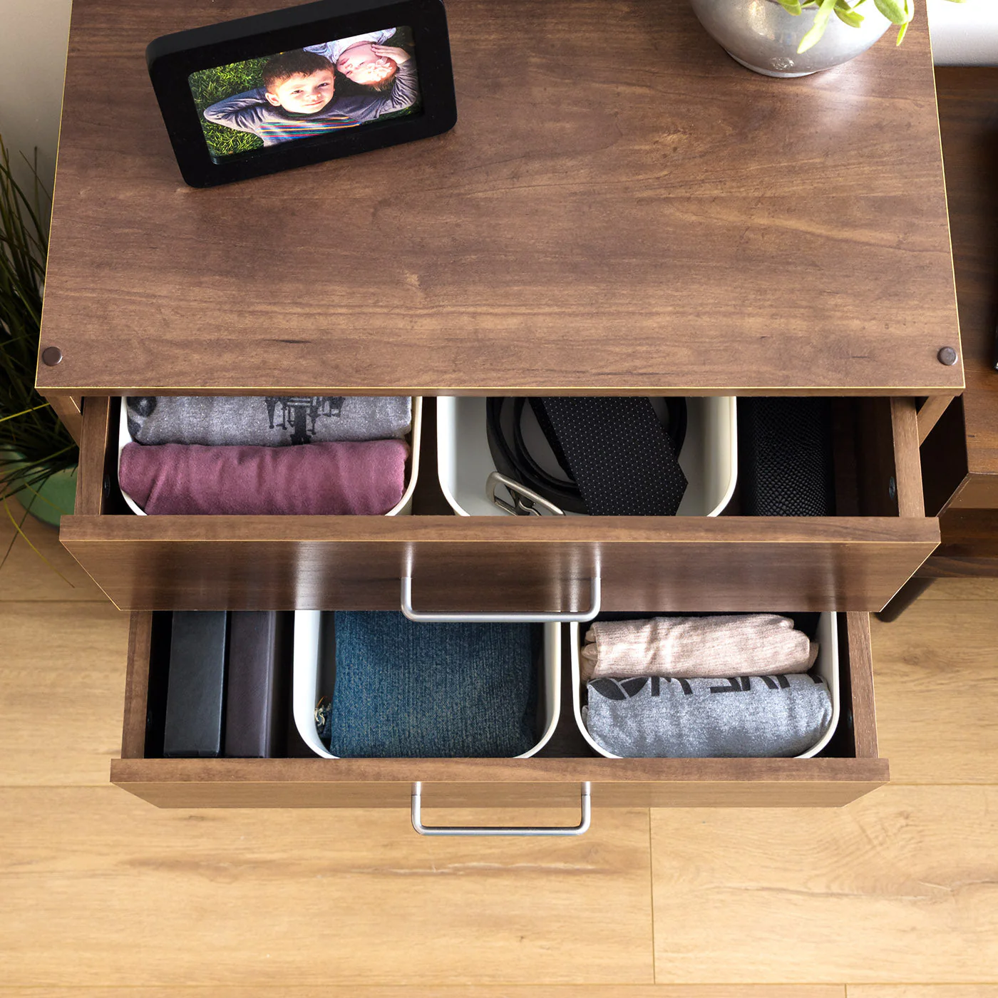 Stackable Lidded Storage Organizer Bins for Kitchen, Bathroom and Bedroom, Small, 4Pack - Image 3