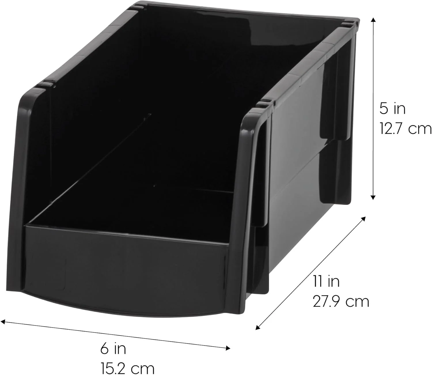 Stackable Open Front Shelf Bin Storage Organizer - Image 10