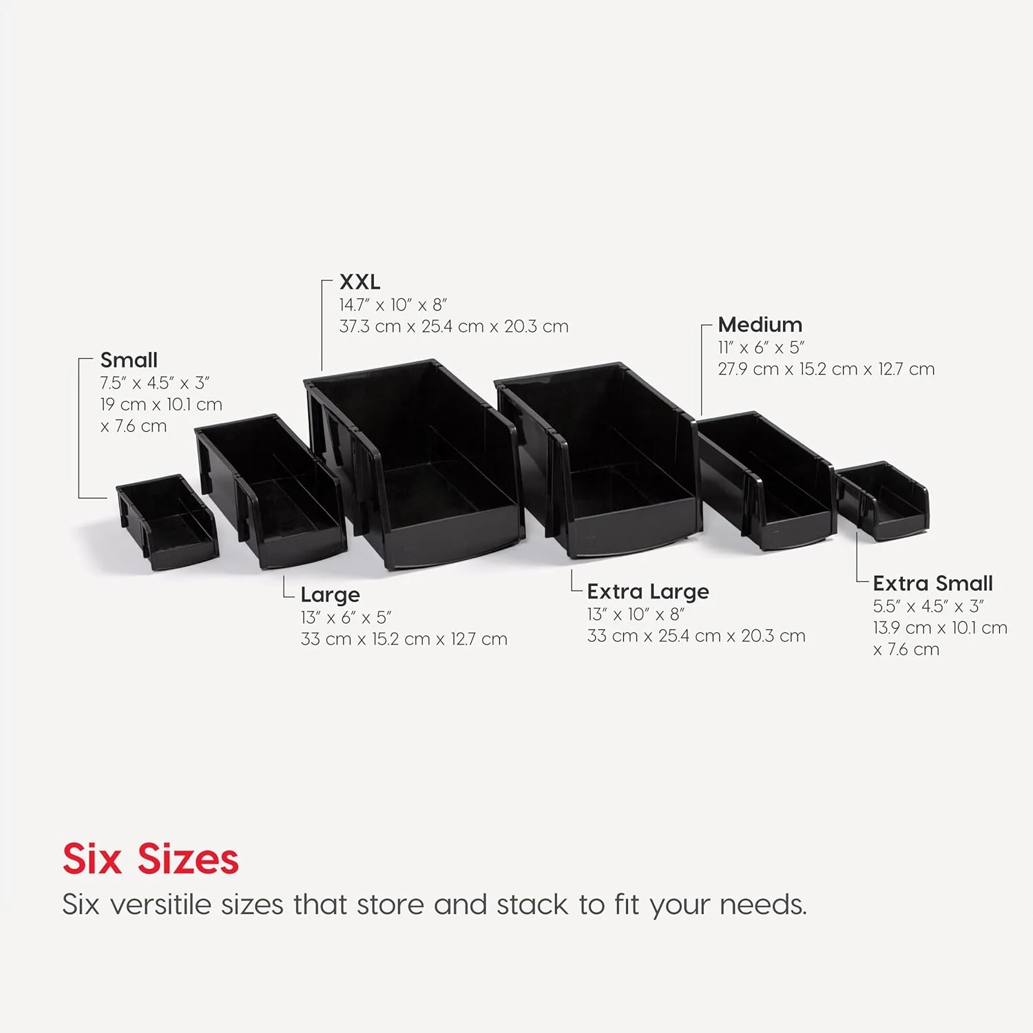 Stackable Open Front Shelf Bin Storage Organizer - Image 8