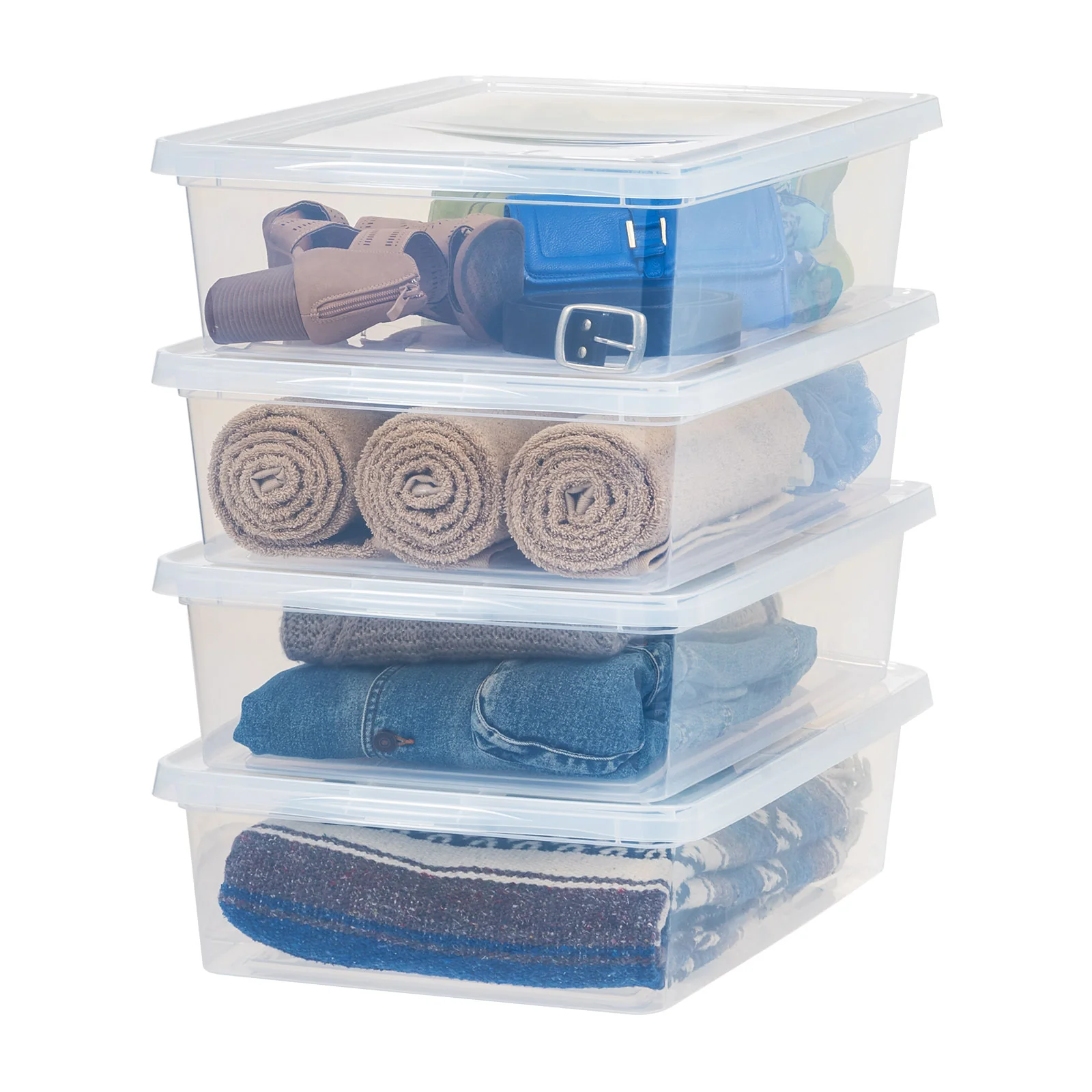 Stackable Plastic Closet Storage Box, Clear - Image 20
