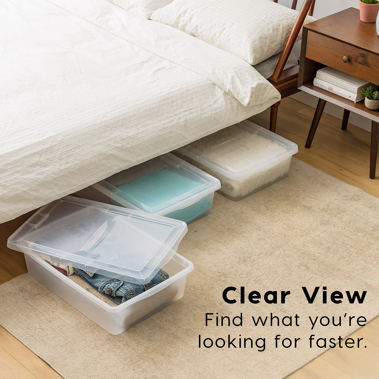 Stackable Plastic Closet Storage Box, Clear - Image 22