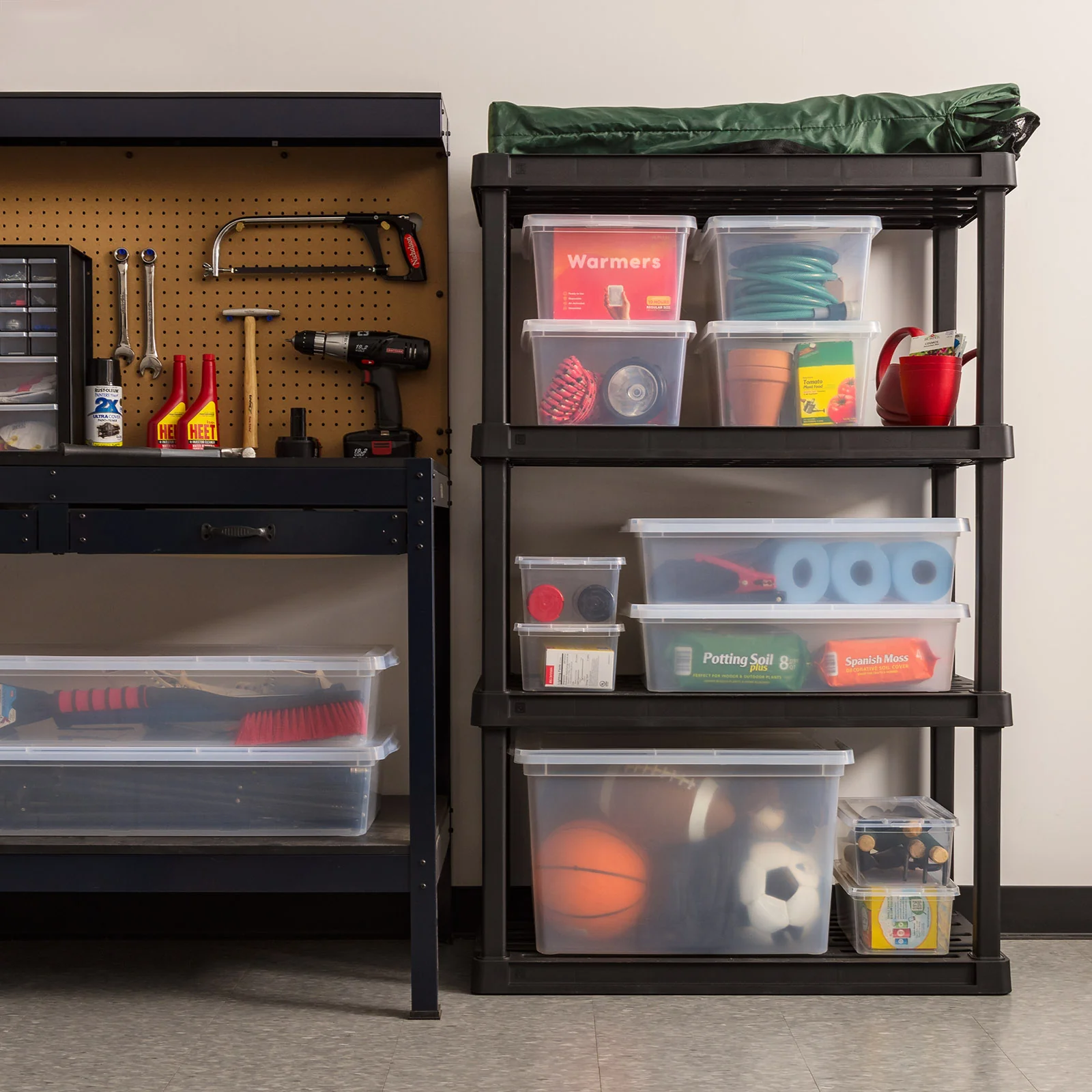 Stackable Plastic Closet Storage Box, Clear - Image 26