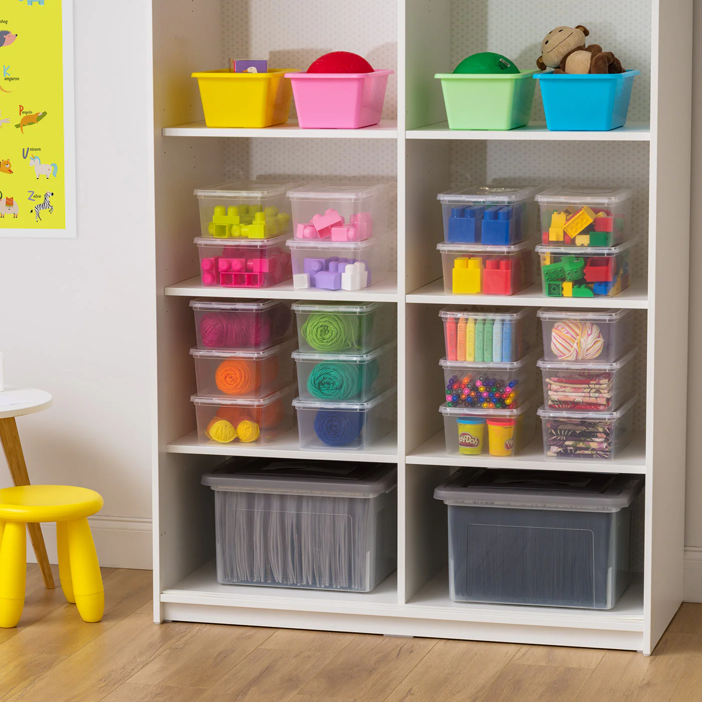 Stackable Plastic Closet Storage Box, Clear - Image 3