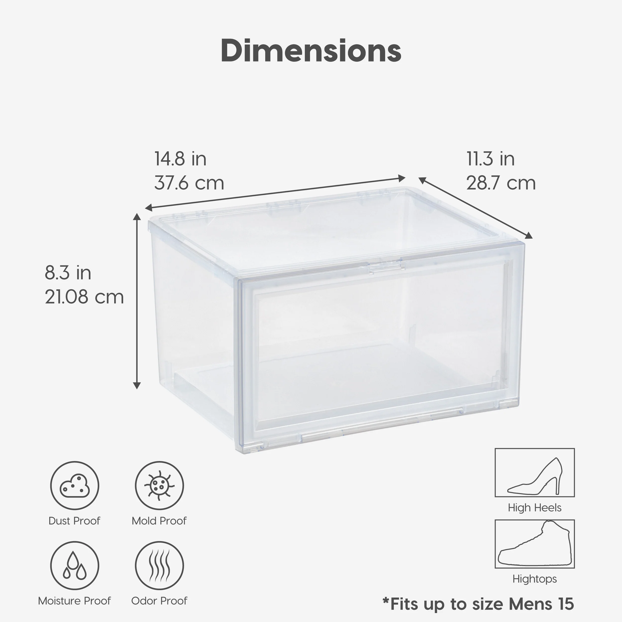 Stackable Shoe Display Box with Flip Down Door 6 Pack - Image 3
