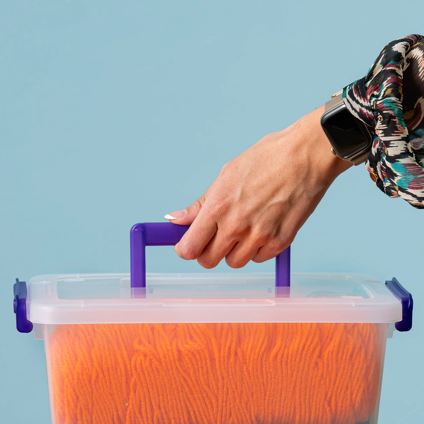 Stackable Storage Bin with Secure Bucked-up Lid 5.4Qt 6 Pack - Image 5
