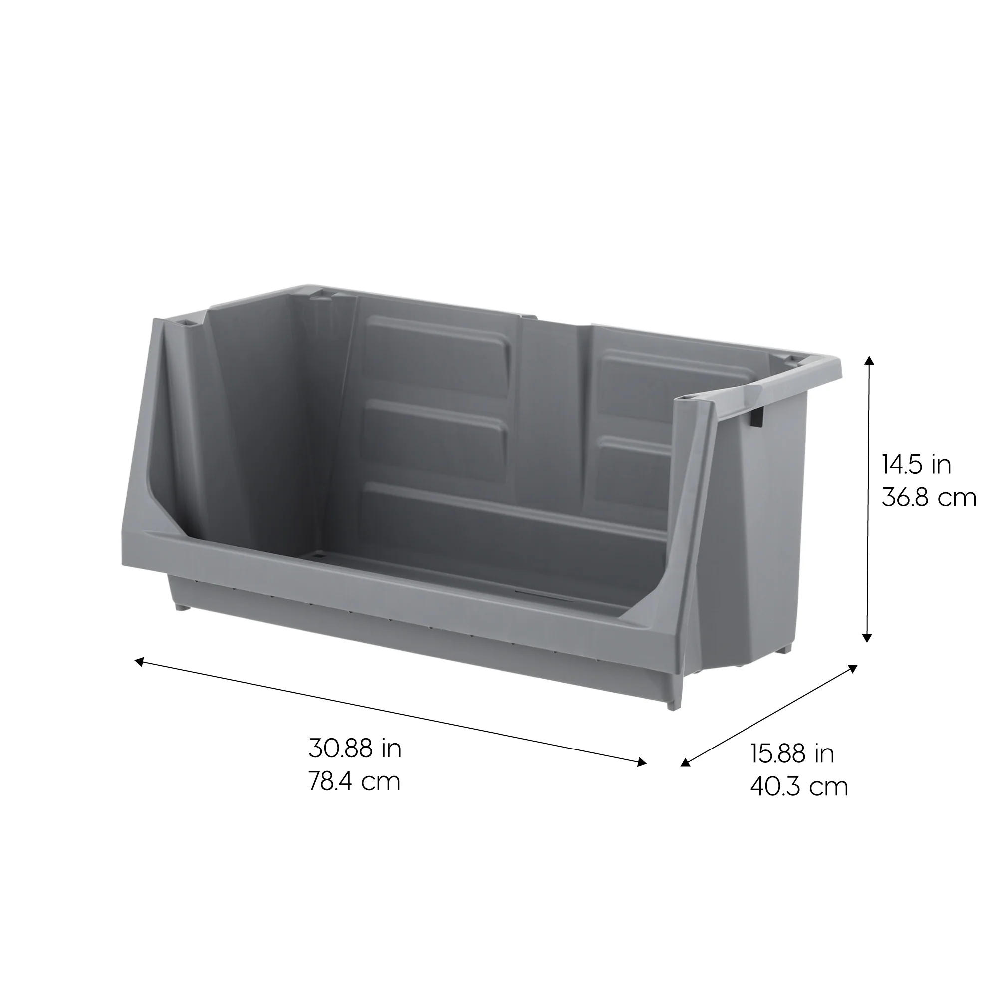 Stackable Storage Bins Open Front, Large, Heavy Duty Garage Organization 1 Pack - Image 2