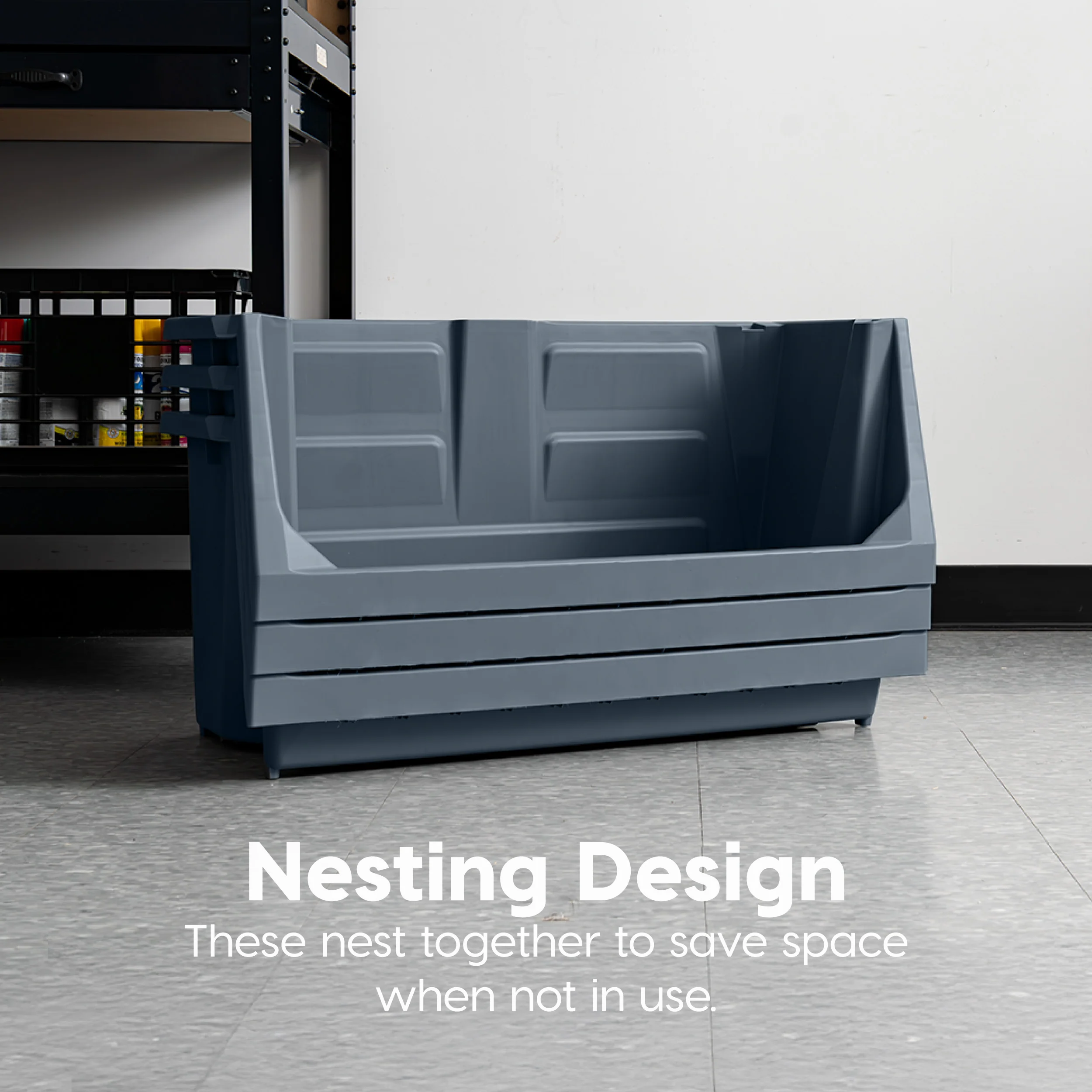 Stackable Storage Bins Open Front, Large, Heavy Duty Garage Organization 1 Pack - Image 5