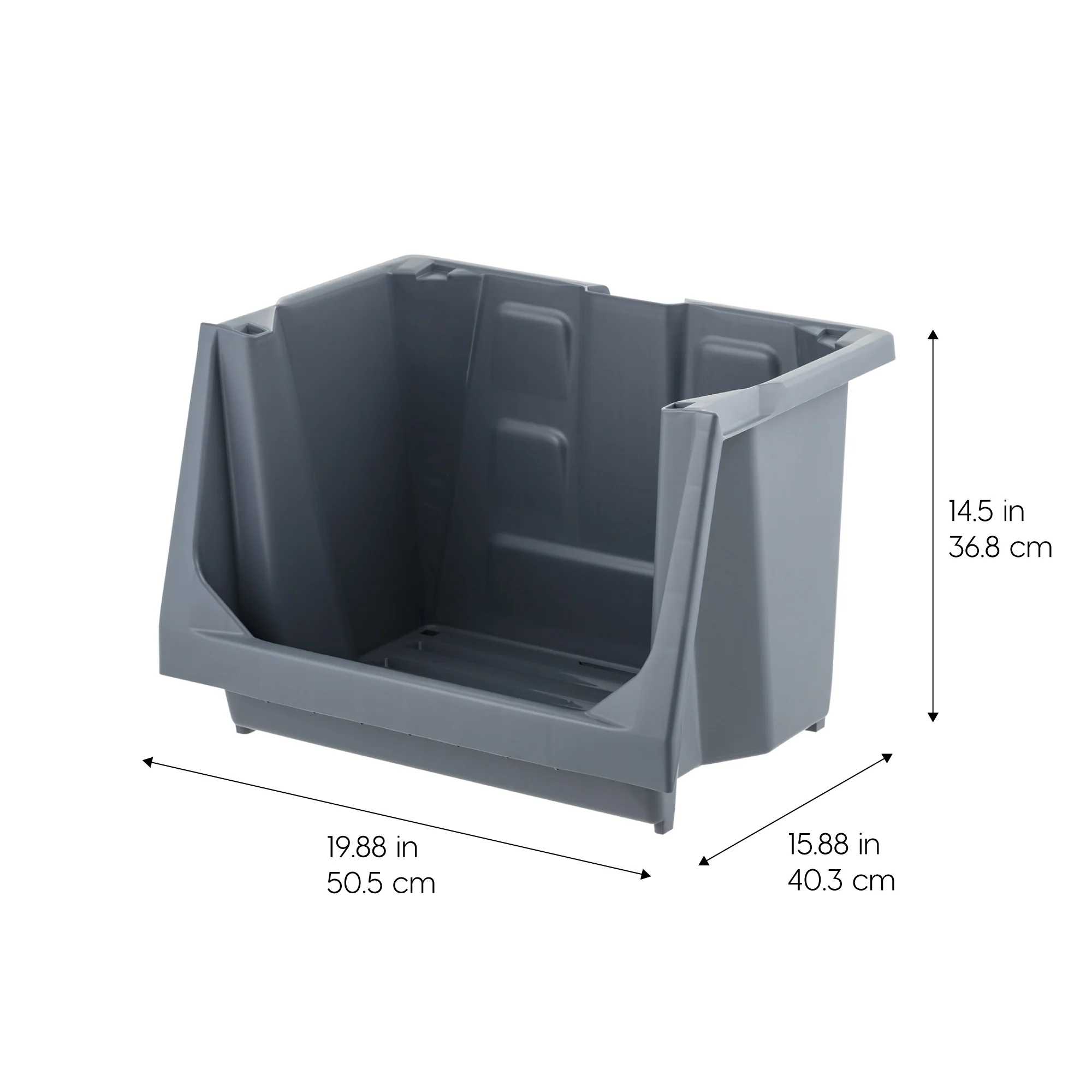 Stackable Storage Bins Open Front, Medium - 3 Pack, Heavy Duty Garage Organization, Storage Bin - Image 2