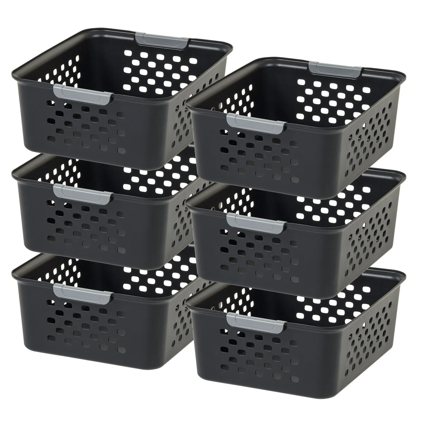 Storage Basket, Black, 6 Pack