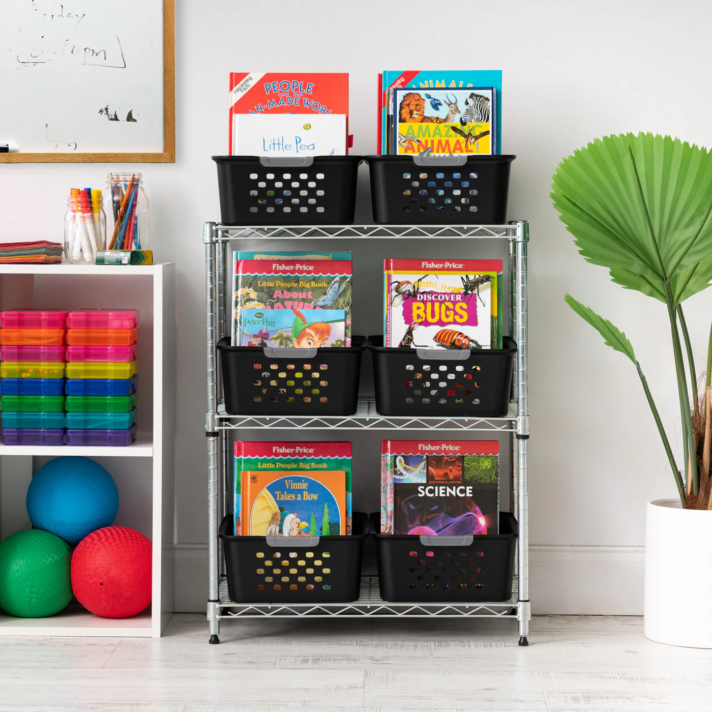 Storage Basket, Black, 6 Pack - Image 4