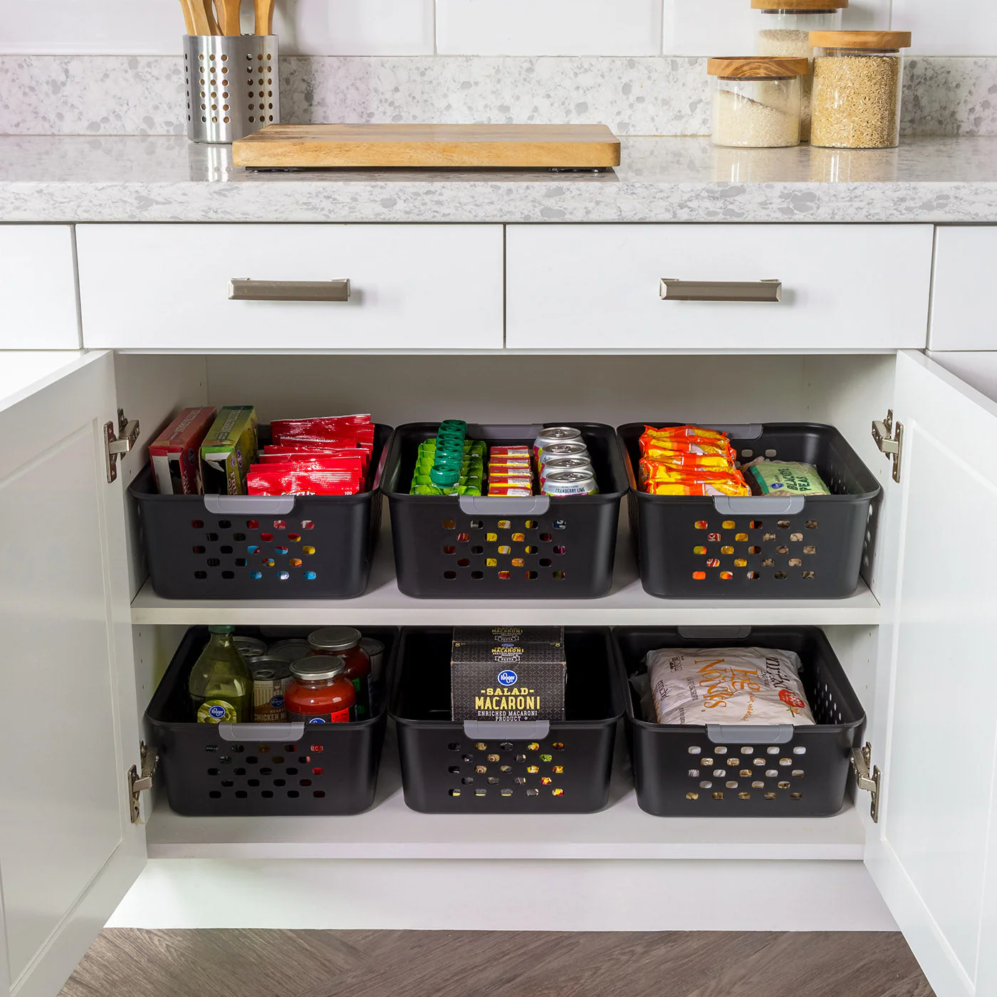 Storage Basket, Black, 6 Pack - Image 5