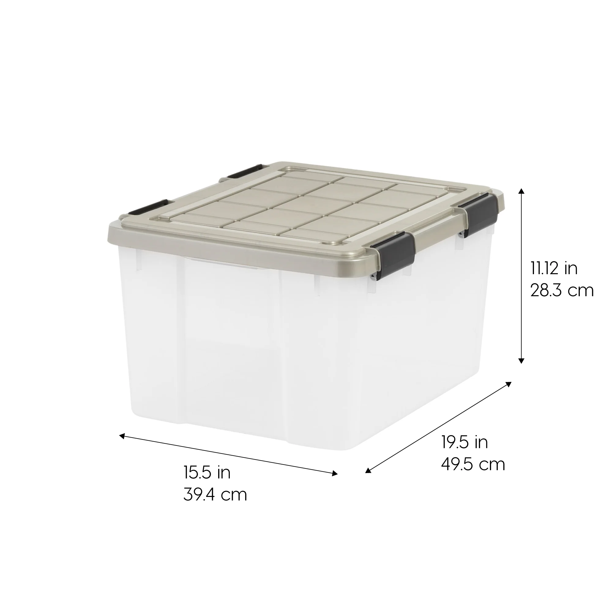 Storage Bins with Gasket Seal Lid, 2 Pack - Clear/Chrome - Image 3