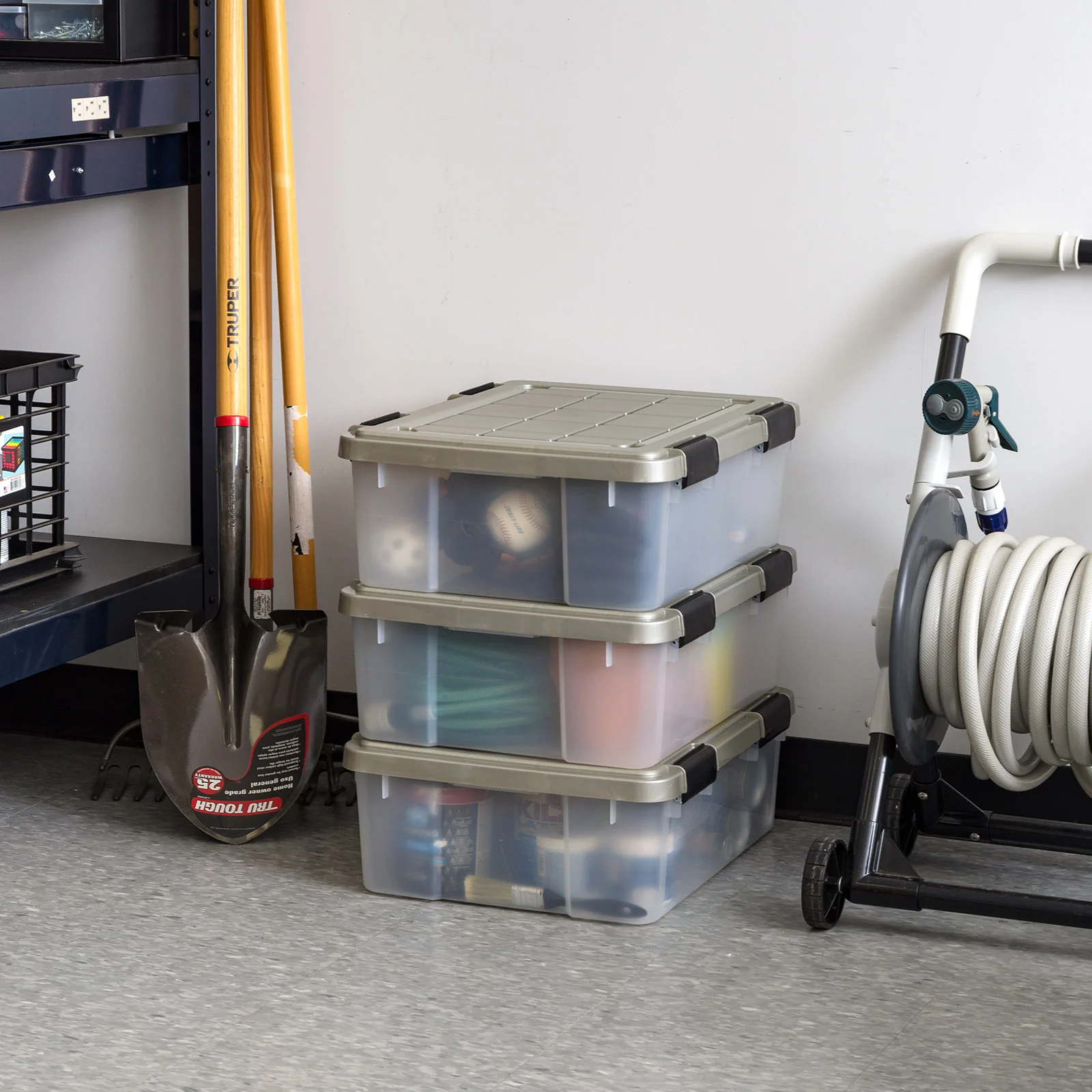 Storage Bins with Gasket Seal Lid 3Pack - BPA-Free, Weather Proof Tote - Clear/Chrome - Image 11
