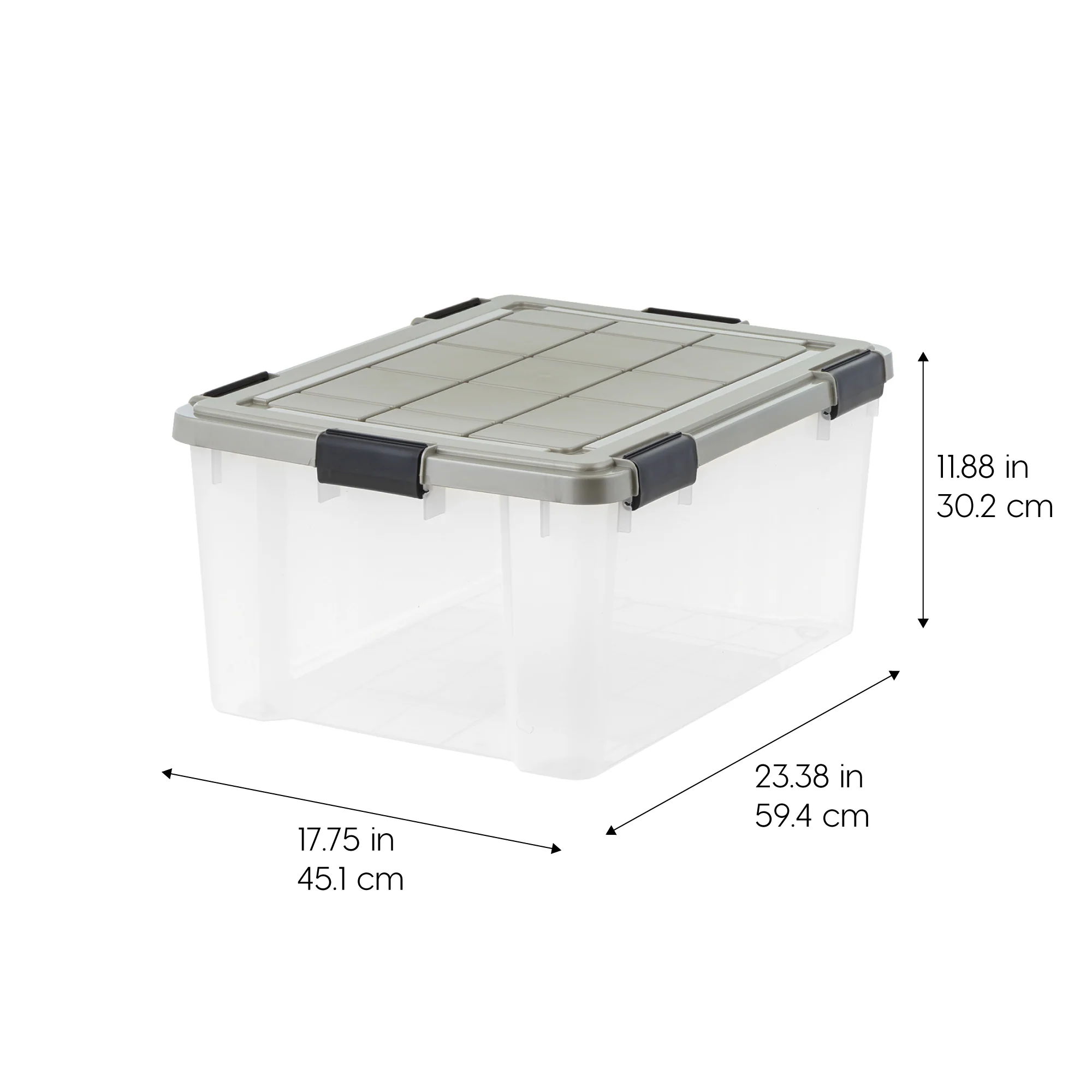 Storage Bins with Gasket Seal Lid 3Pack - BPA-Free, Weather Proof Tote - Clear/Chrome - Image 15