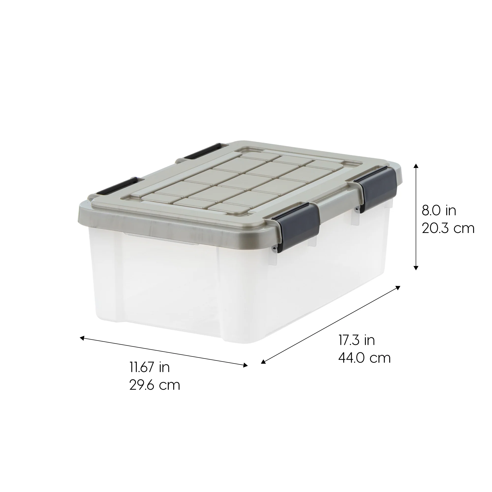 Storage Bins with Gasket Seal Lid 3Pack - BPA-Free, Weather Proof Tote - Clear/Chrome - Image 3