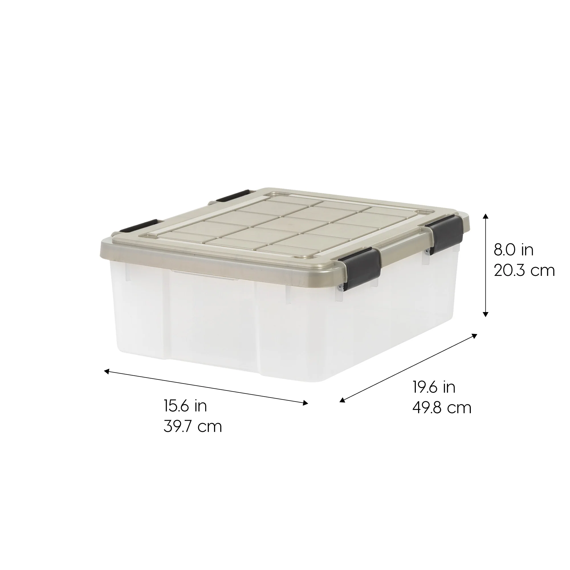 Storage Bins with Gasket Seal Lid 3Pack - BPA-Free, Weather Proof Tote - Clear/Chrome - Image 9