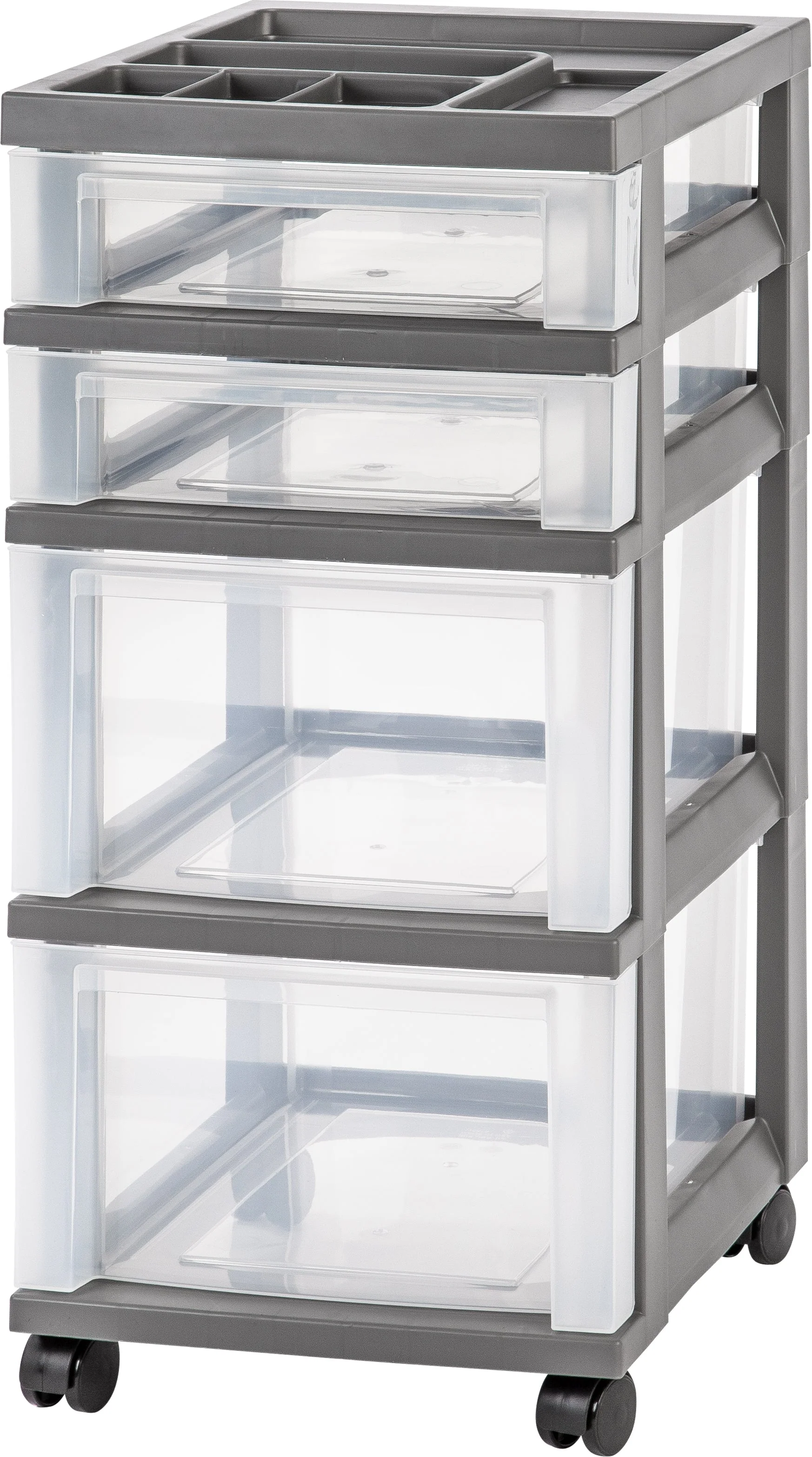 Storage Cart with Organizer Top - 4 Drawer - Image 10
