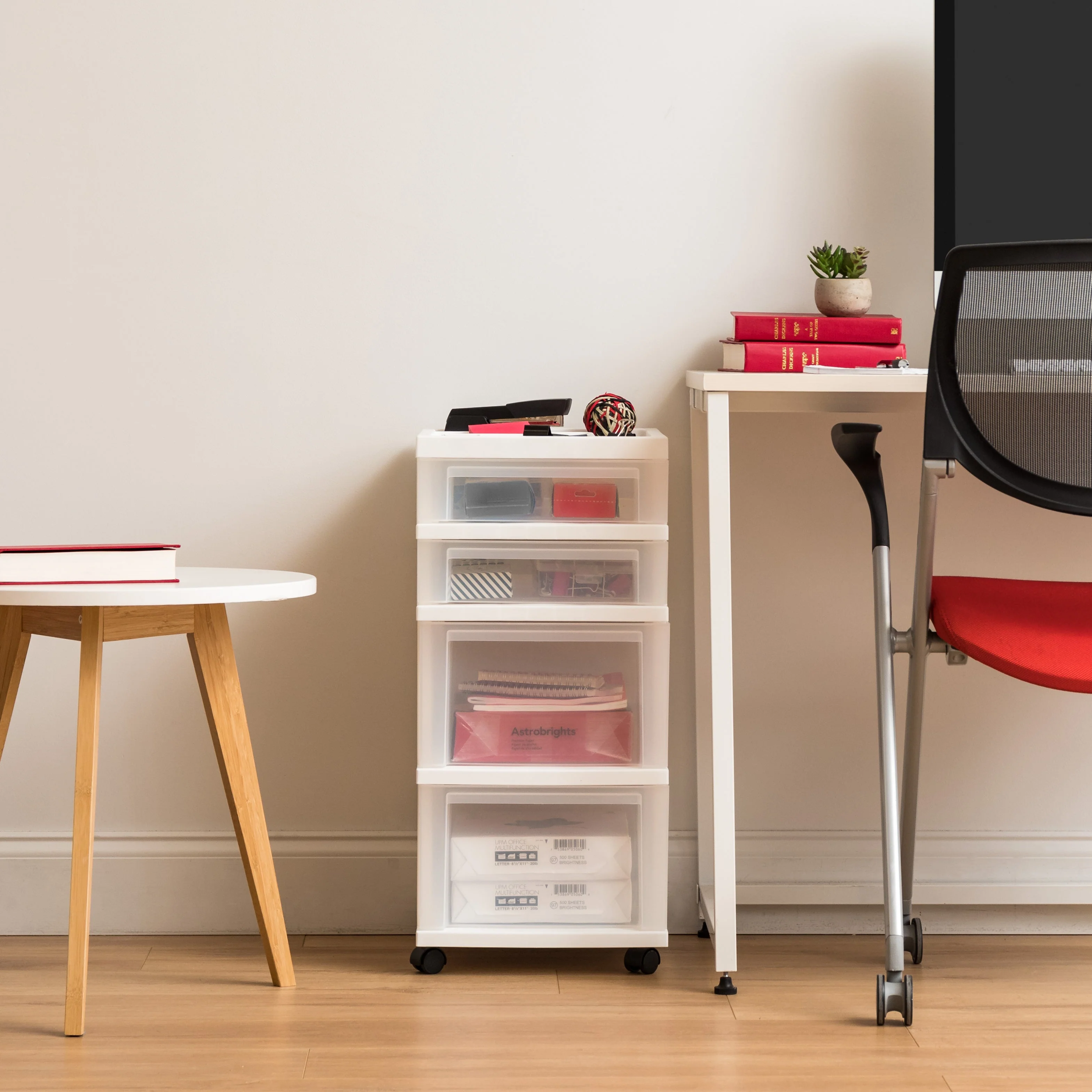 Storage Cart with Organizer Top - 4 Drawer - Image 14