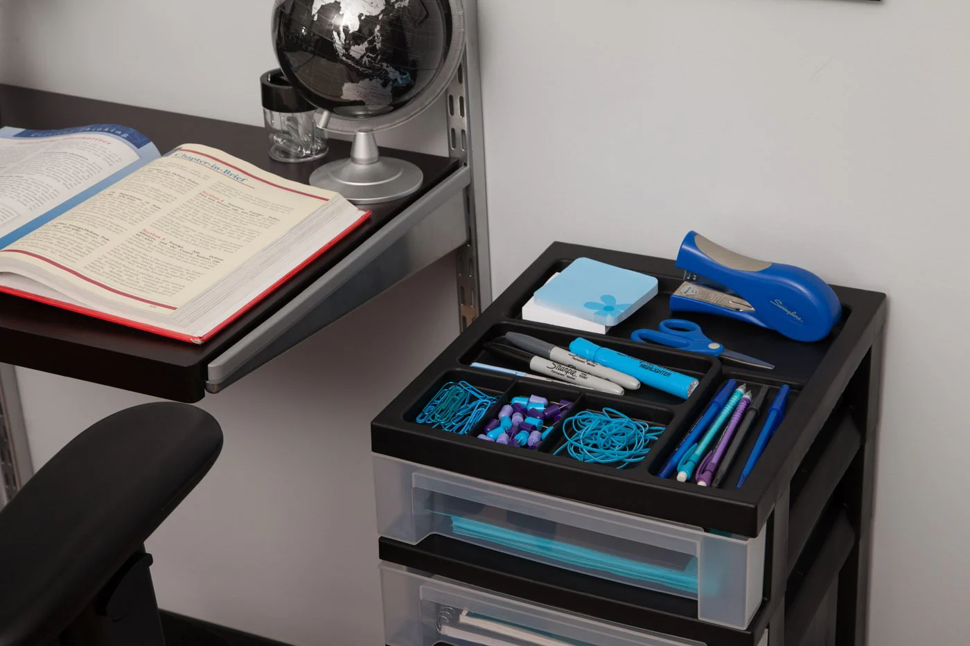 Storage Cart with Organizer Top - 4 Drawer - Image 9