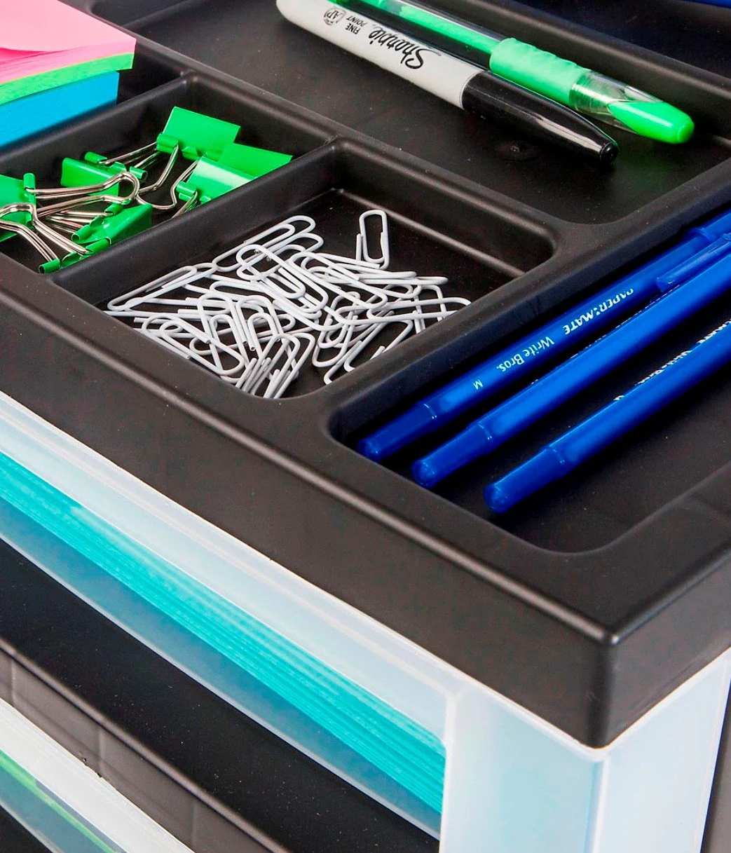 Storage Cart with Organizer Top - 6 Drawer - Image 7