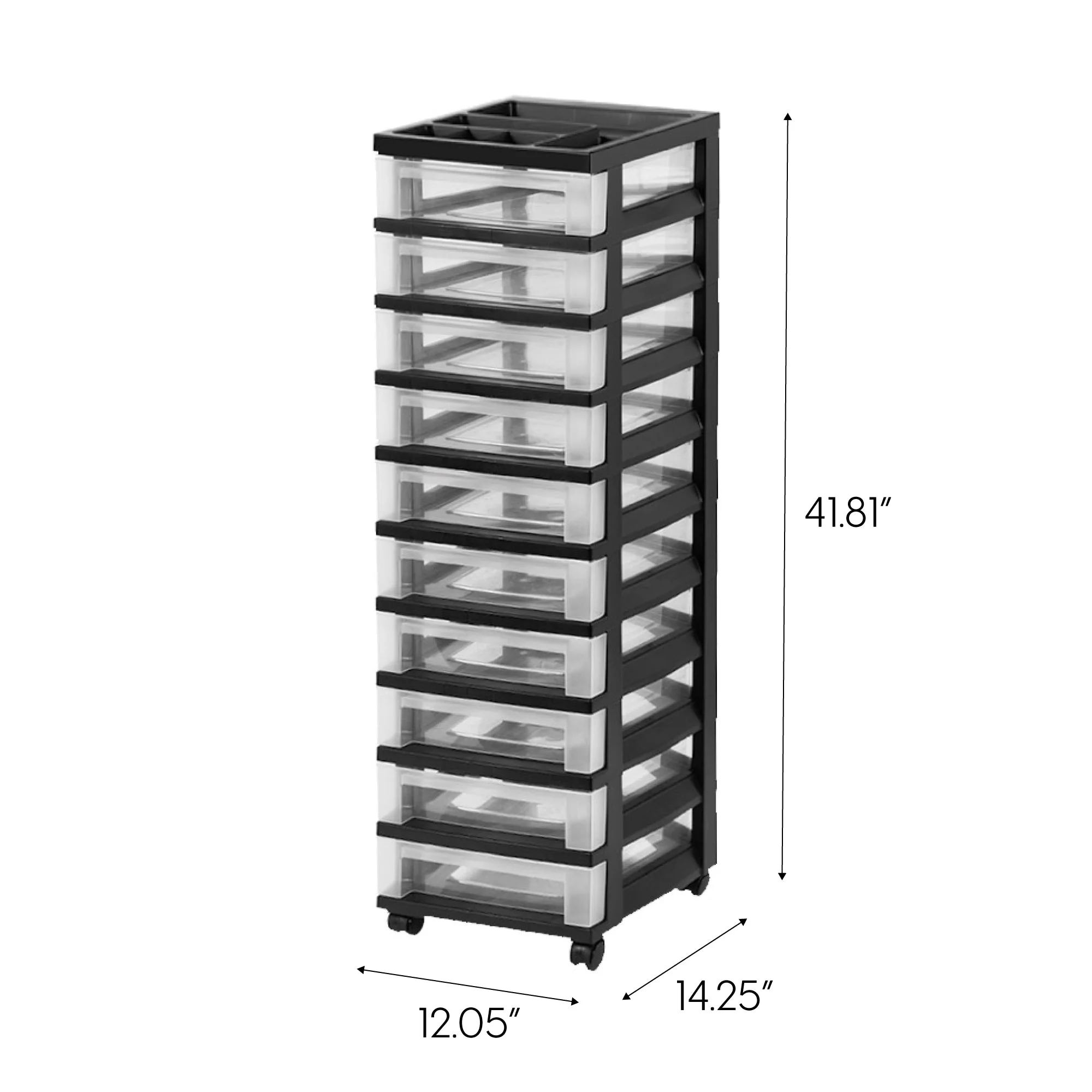 Storage Drawer Cart with Organizer Top - 10 Drawer - Image 4
