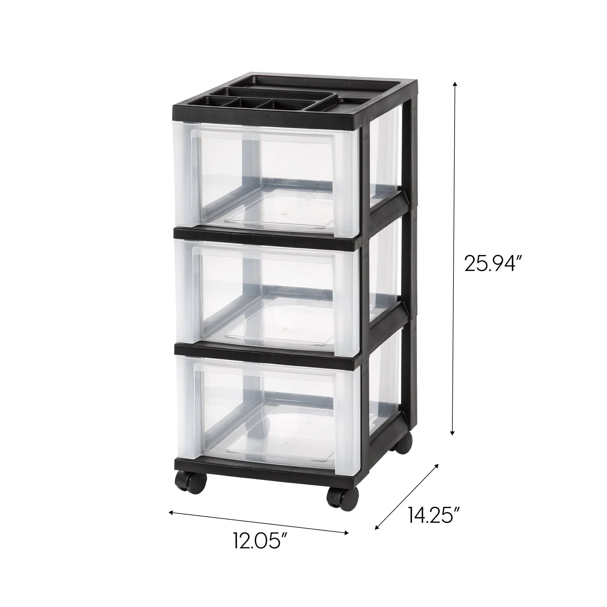 Storage Drawer Cart with Organizer Top - 3 Drawer - Image 7
