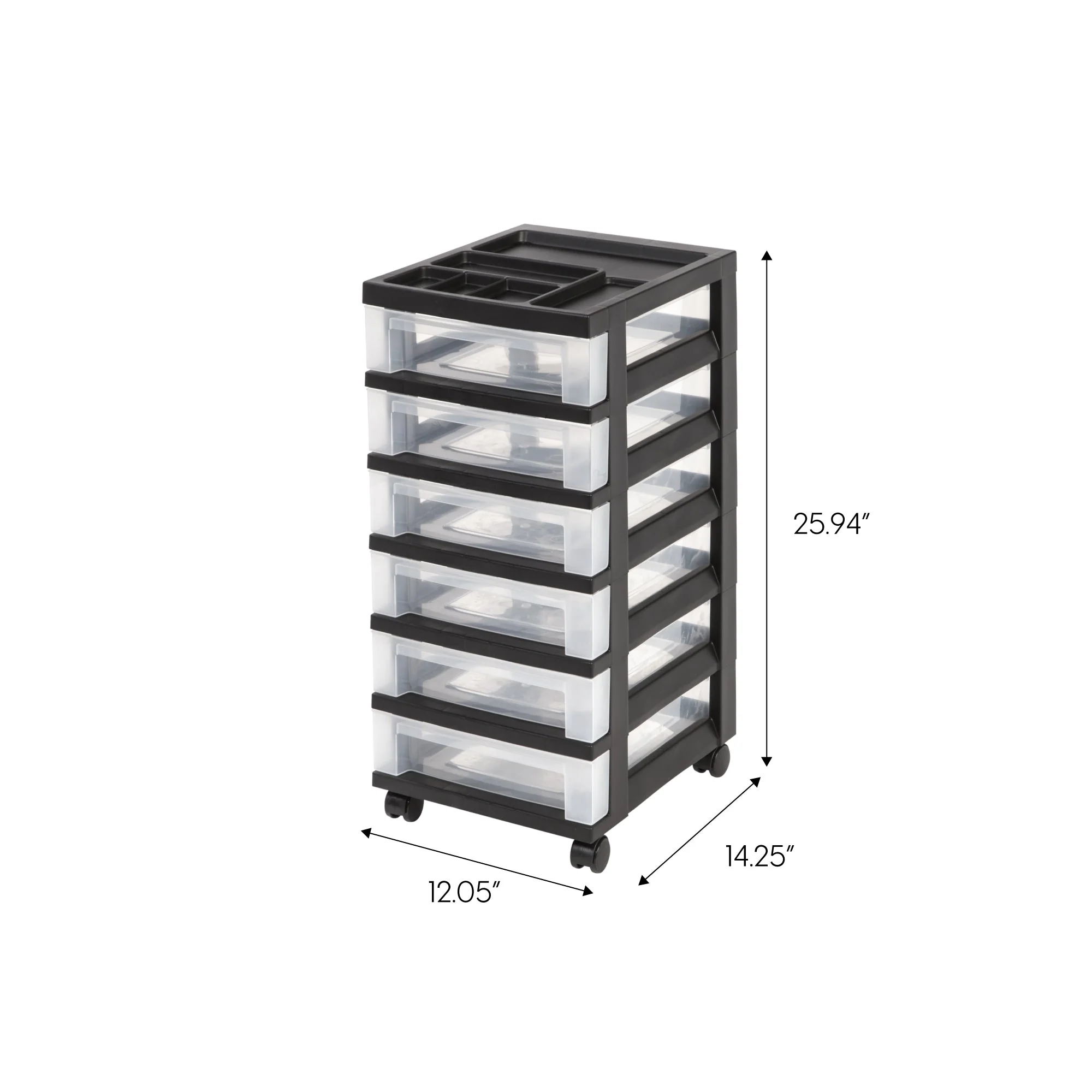 Storage Drawer Cart with Organizer Top - 6 Drawer - Image 6