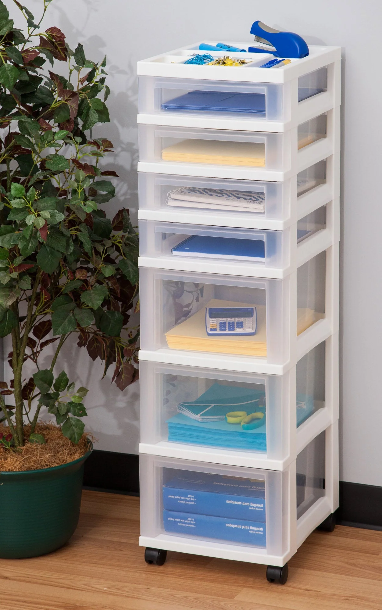 Storage Drawer Cart with Organizer Top - 7 Drawer - Image 9