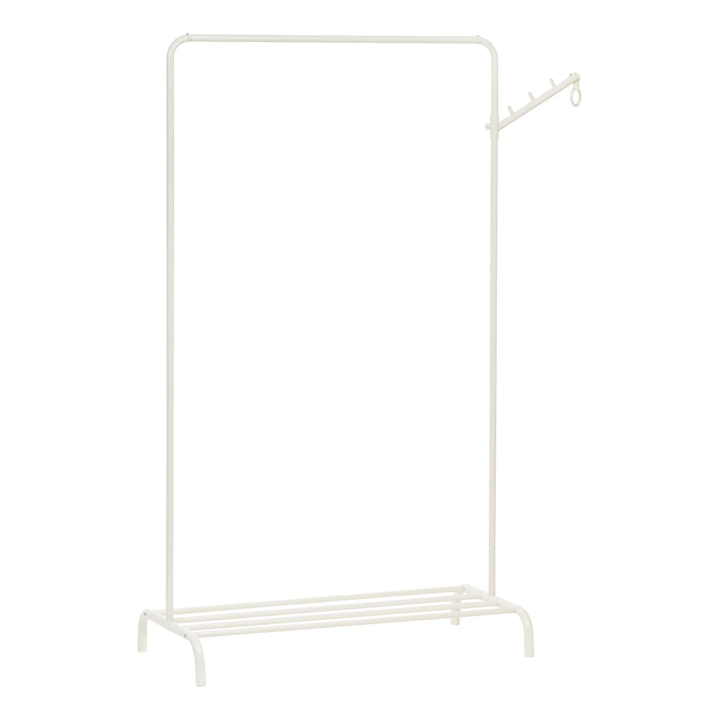 Stylish Clothes Rack with Storage Shelf, Garment Rack with Multipurpose Clothing Hanger for Steaming and Drying Clothes, White Freestanding Clothing Rack - Image 2