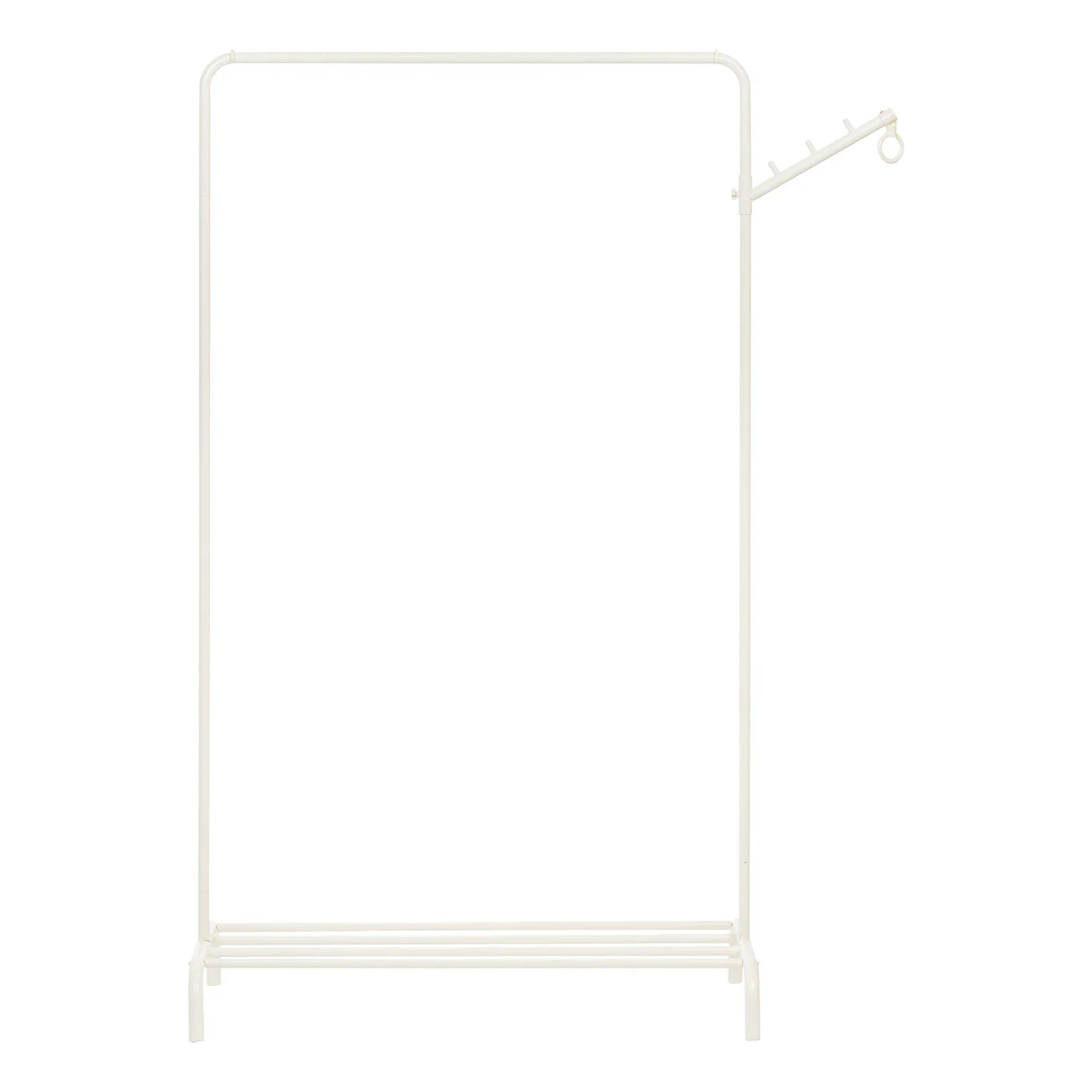 Stylish Clothes Rack with Storage Shelf, Garment Rack with Multipurpose Clothing Hanger for Steaming and Drying Clothes, White Freestanding Clothing Rack - Image 3