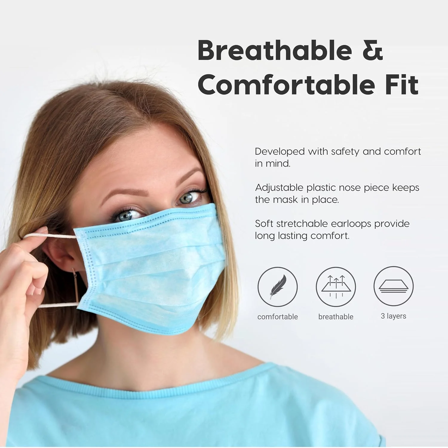 Surgical Face Mask, ASTM Level 3, 50 Pack - Image 5