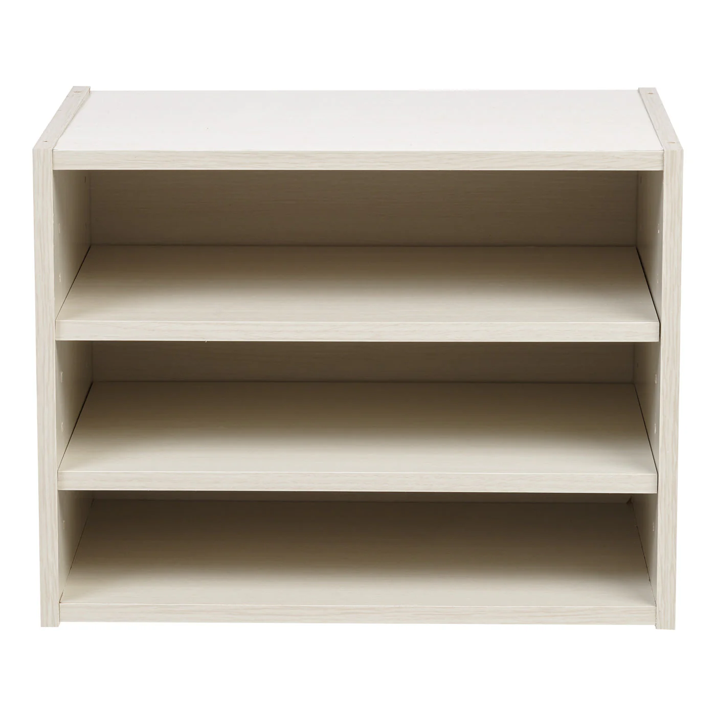 TACHI Modular Wood Storage Organizer Box with Adjustable Shelves, Off White - Image 2