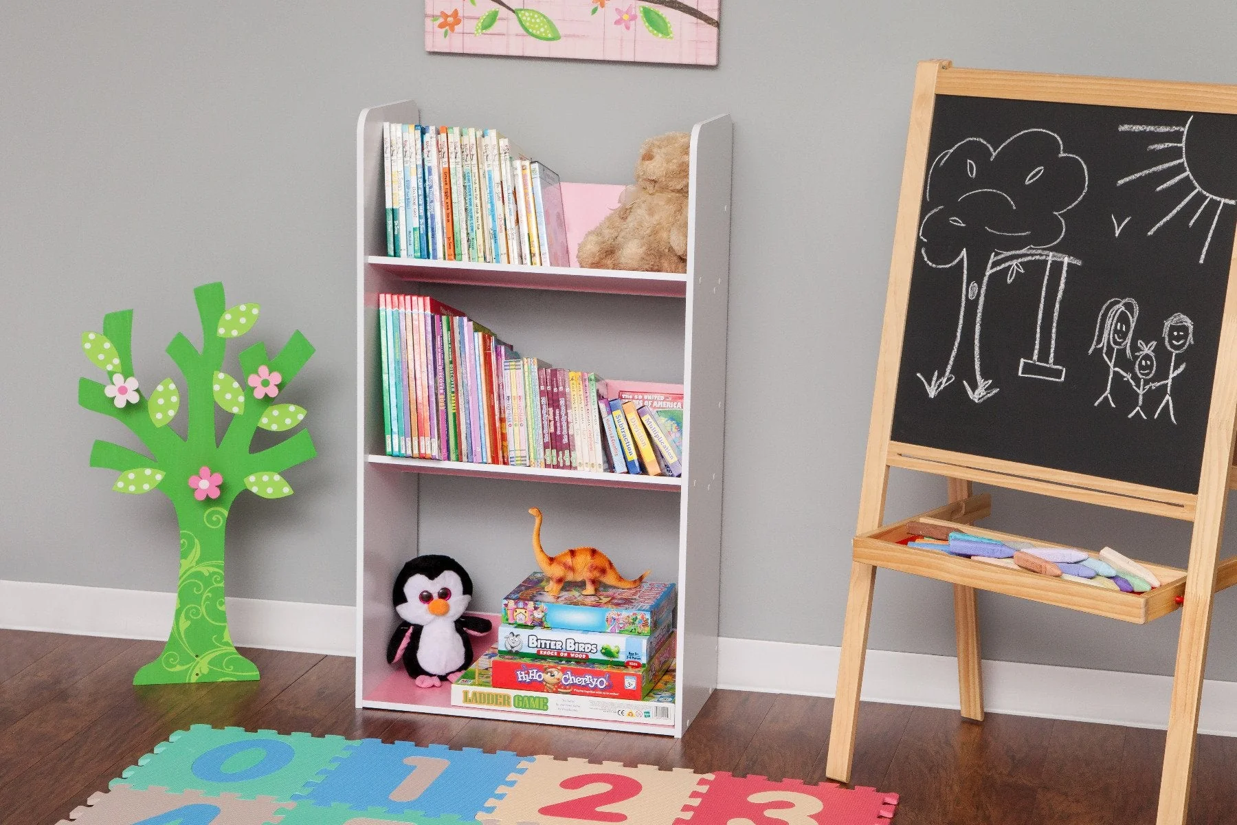 Tilted Book Shelf Rack - 3 Tier - Image 14
