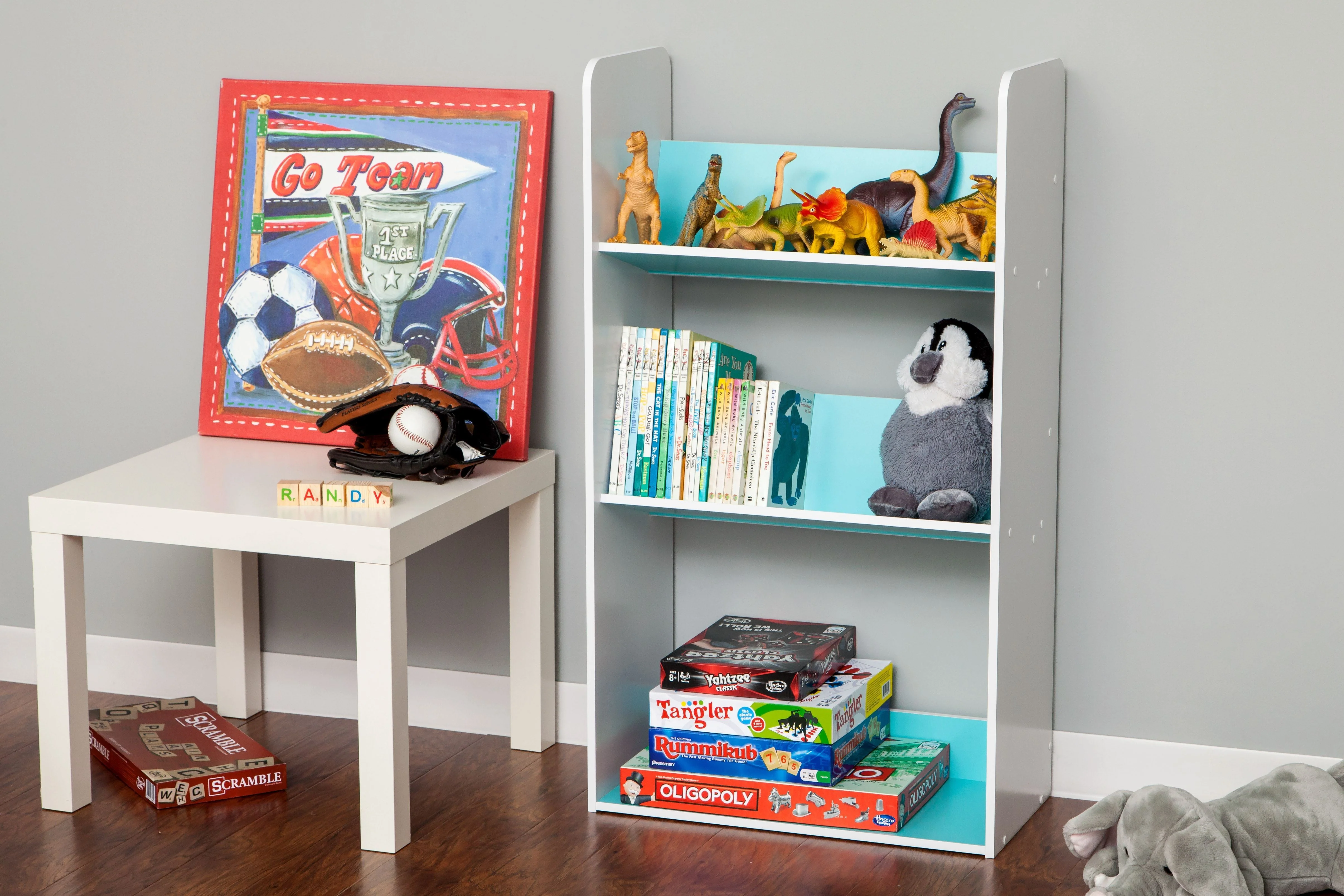 Tilted Book Shelf Rack - 3 Tier - Image 18