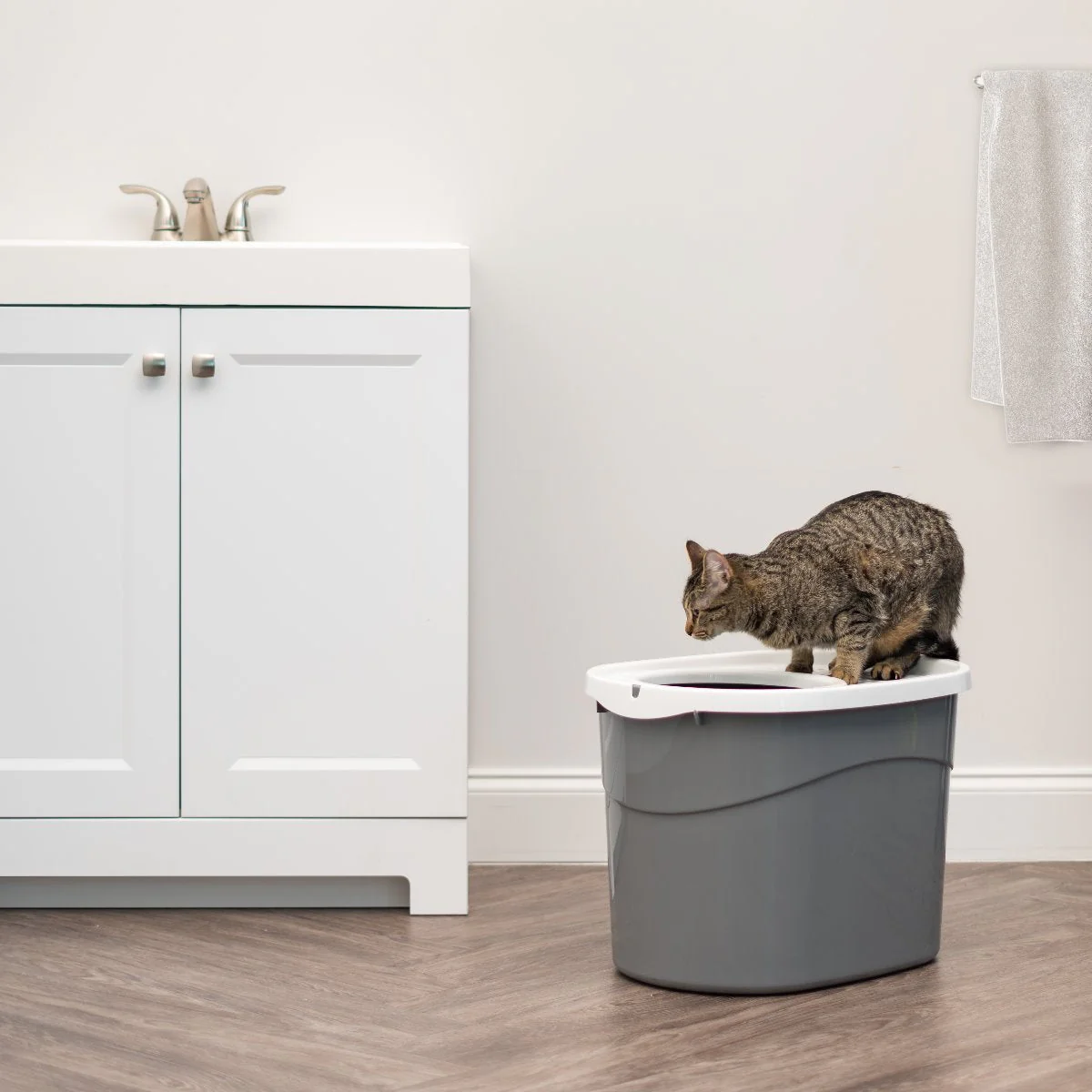 Top Entry Cat Litter Pan with Perforated Lid - Image 6