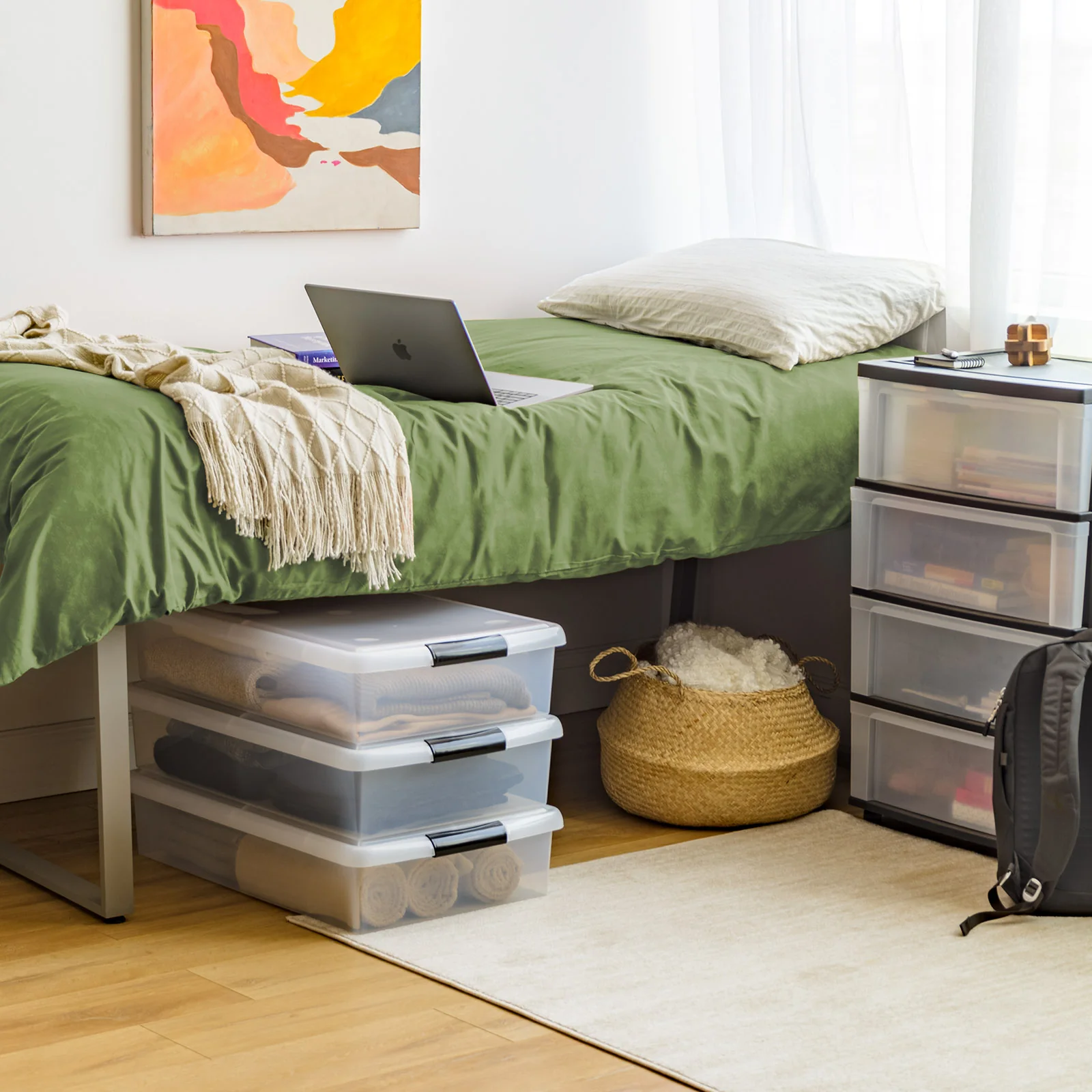 Under Bed Storage Box with Easy Slide Low-friction Disks 3 Pack - 10 gal. (40 qt.) - Image 3